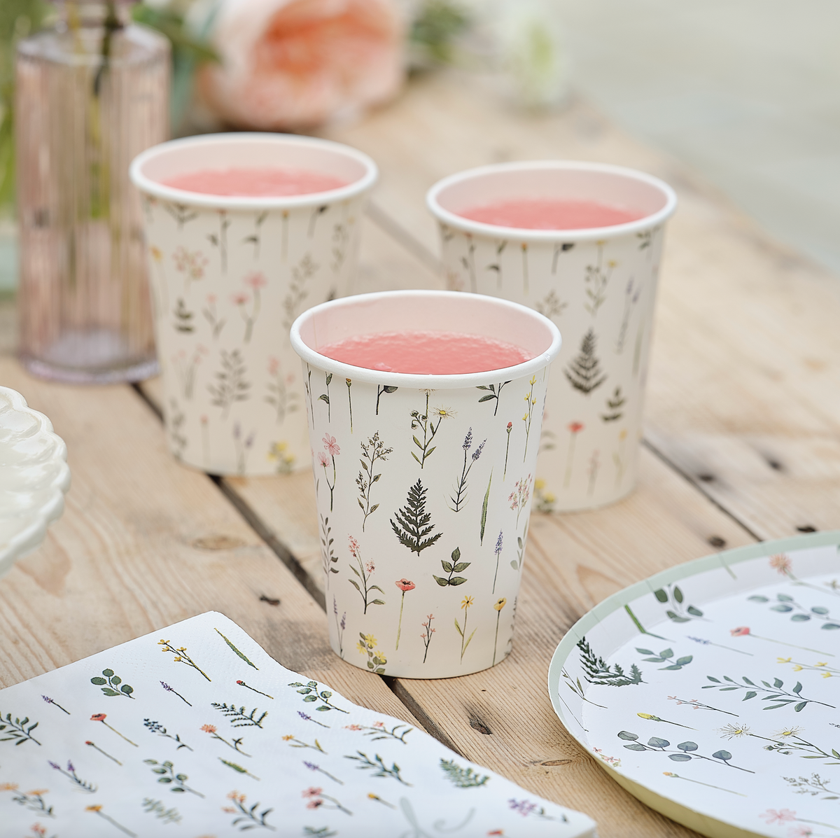 Floral Party Paper Cups