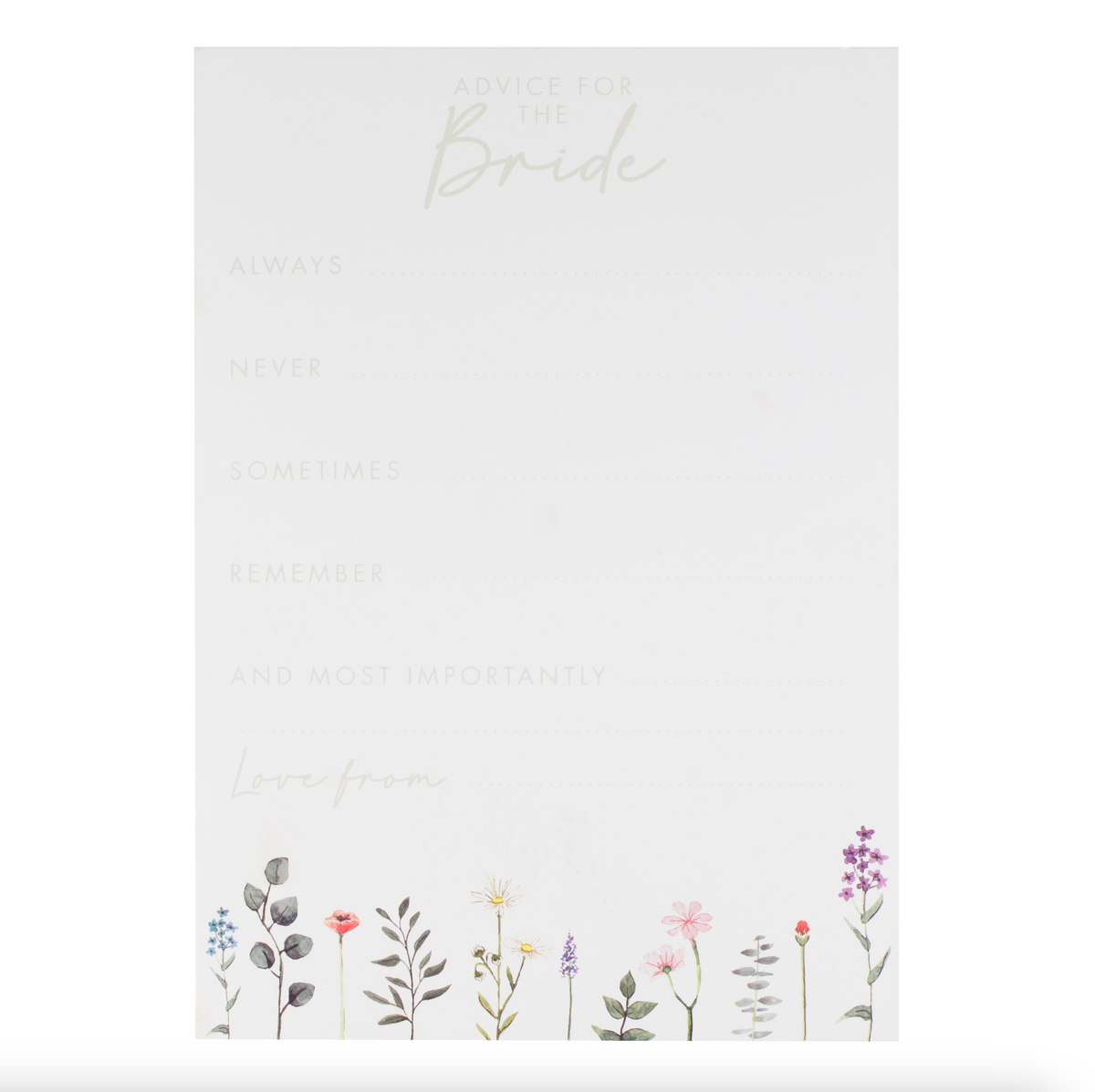 Floral Advice for the Bride Cards