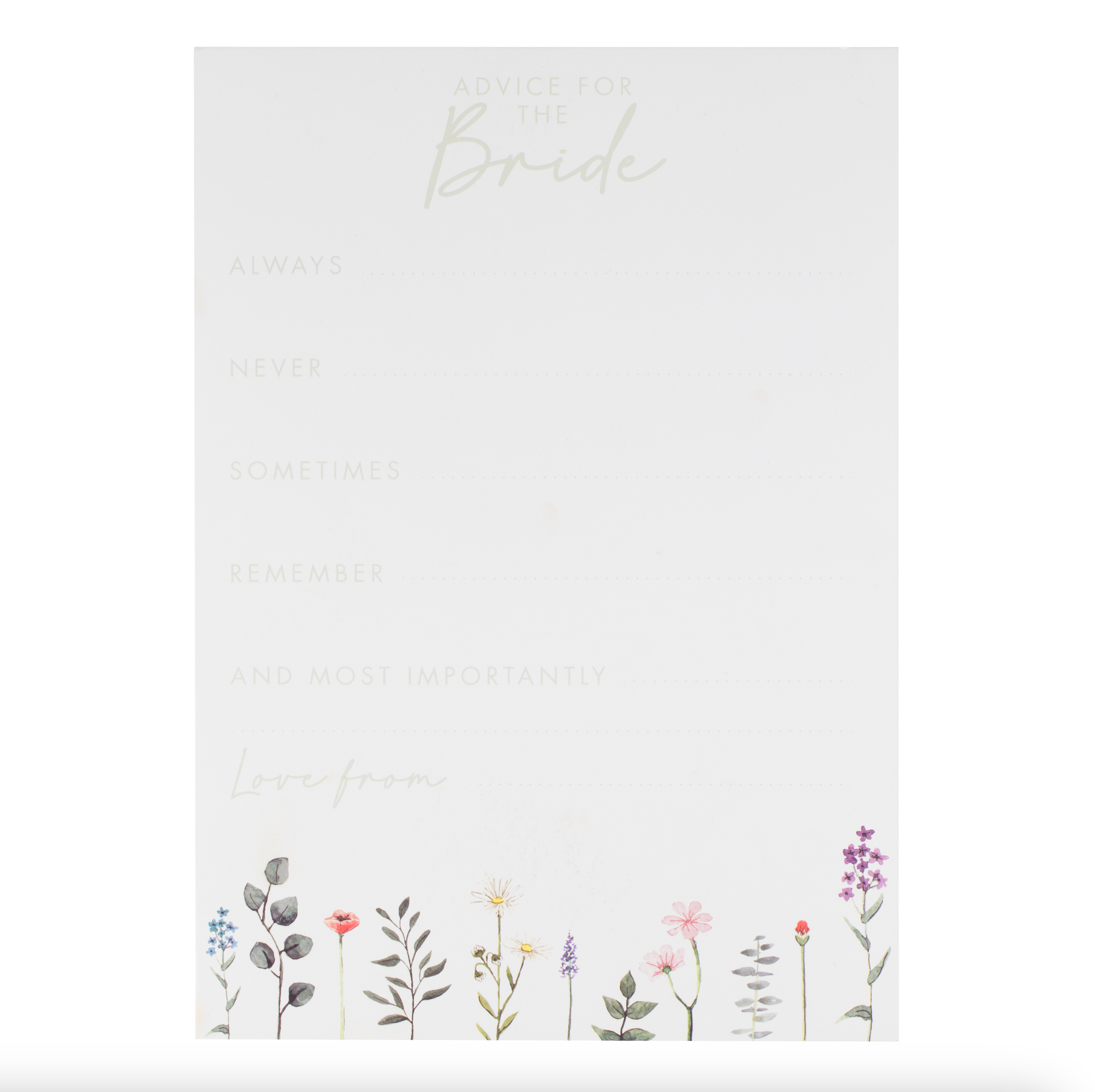 Floral Advice for the Bride Cards