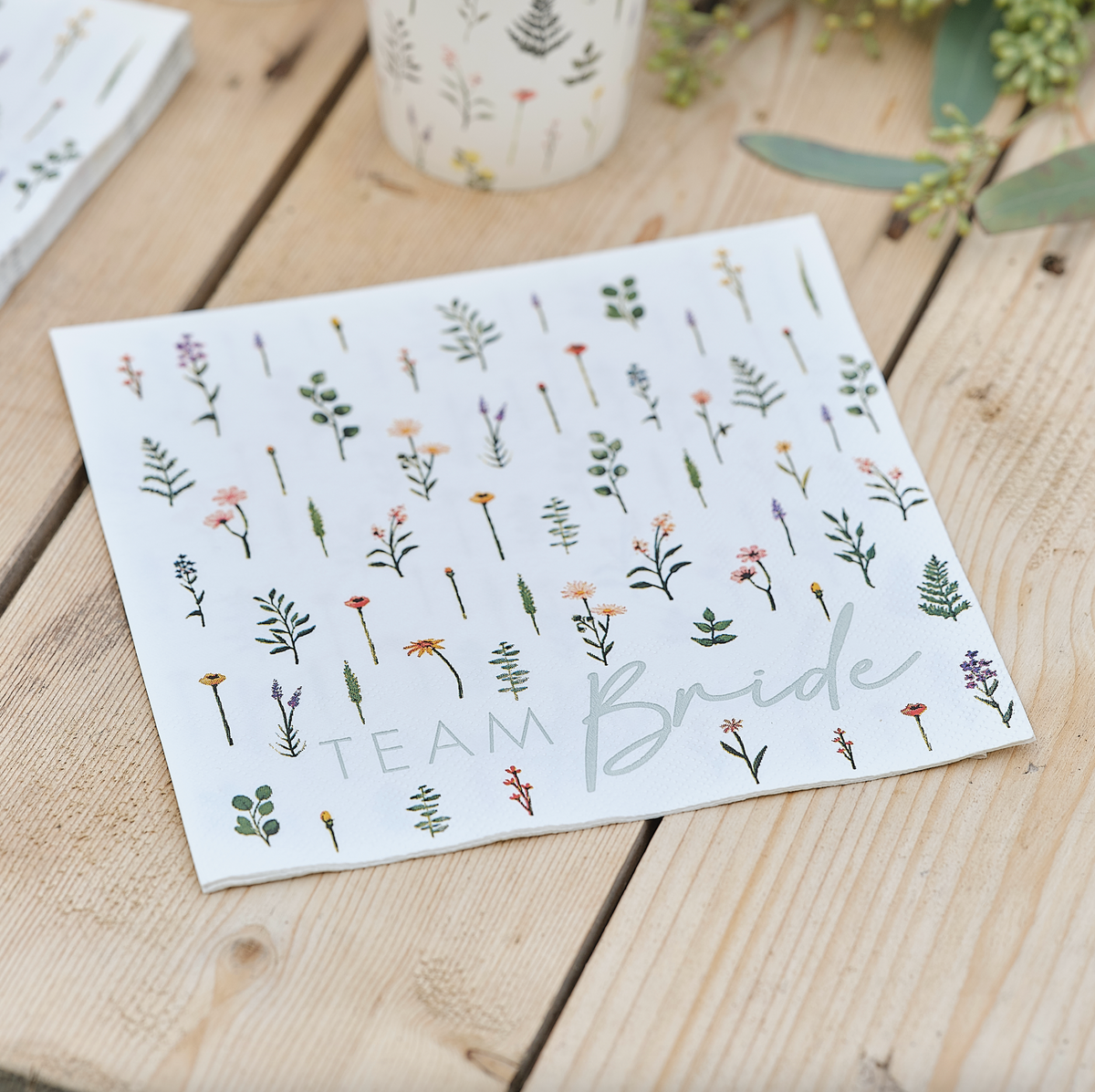 Floral Team Bride Hen Party Paper Napkins