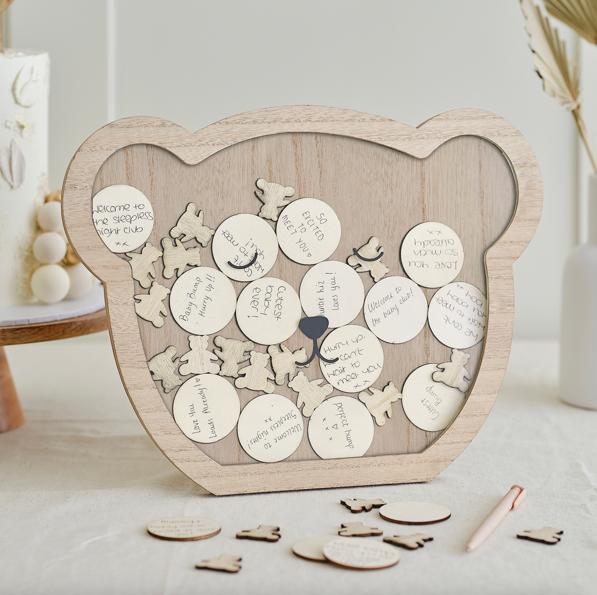 Wooden Teddy Baby Shower Guest Book Alternative