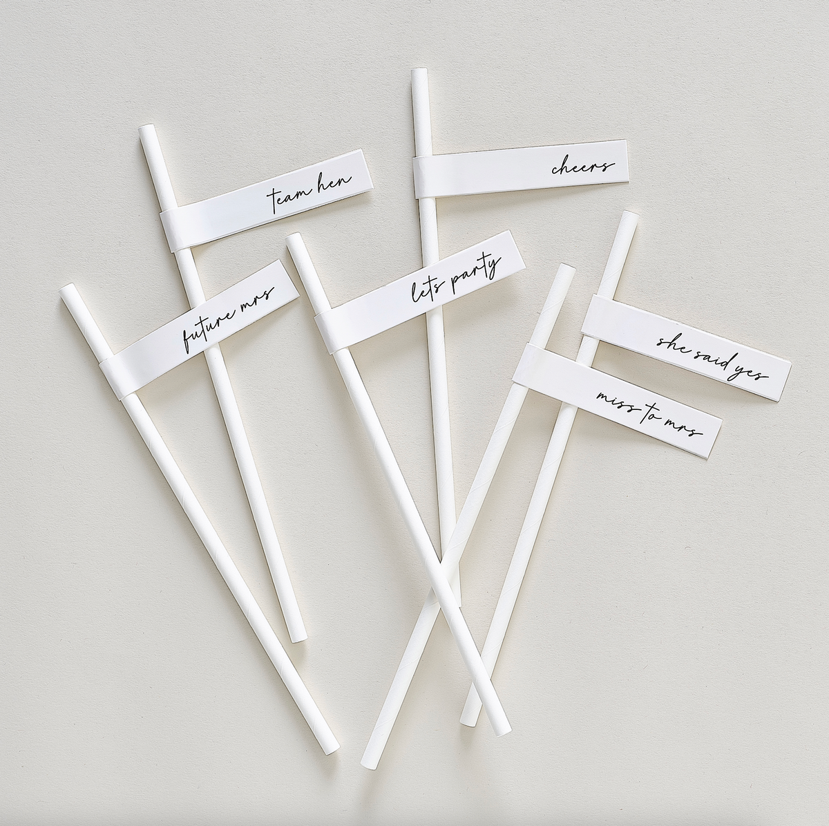 Team Bride Hen Party Paper Straws