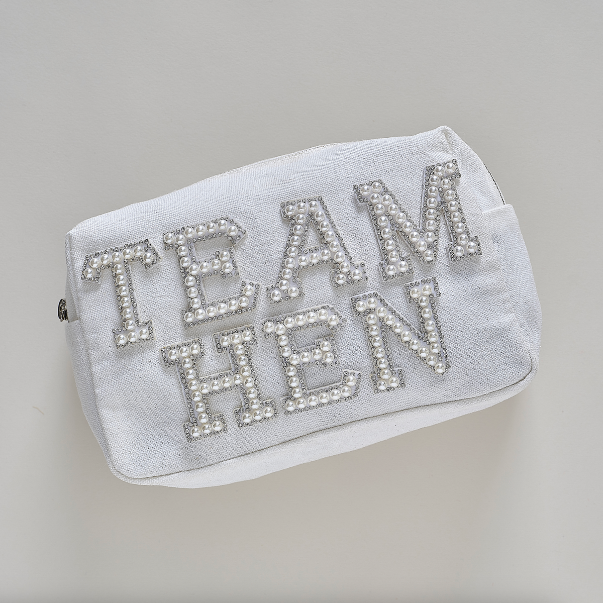 Embellished Pearl Team Hen Makeup Bag