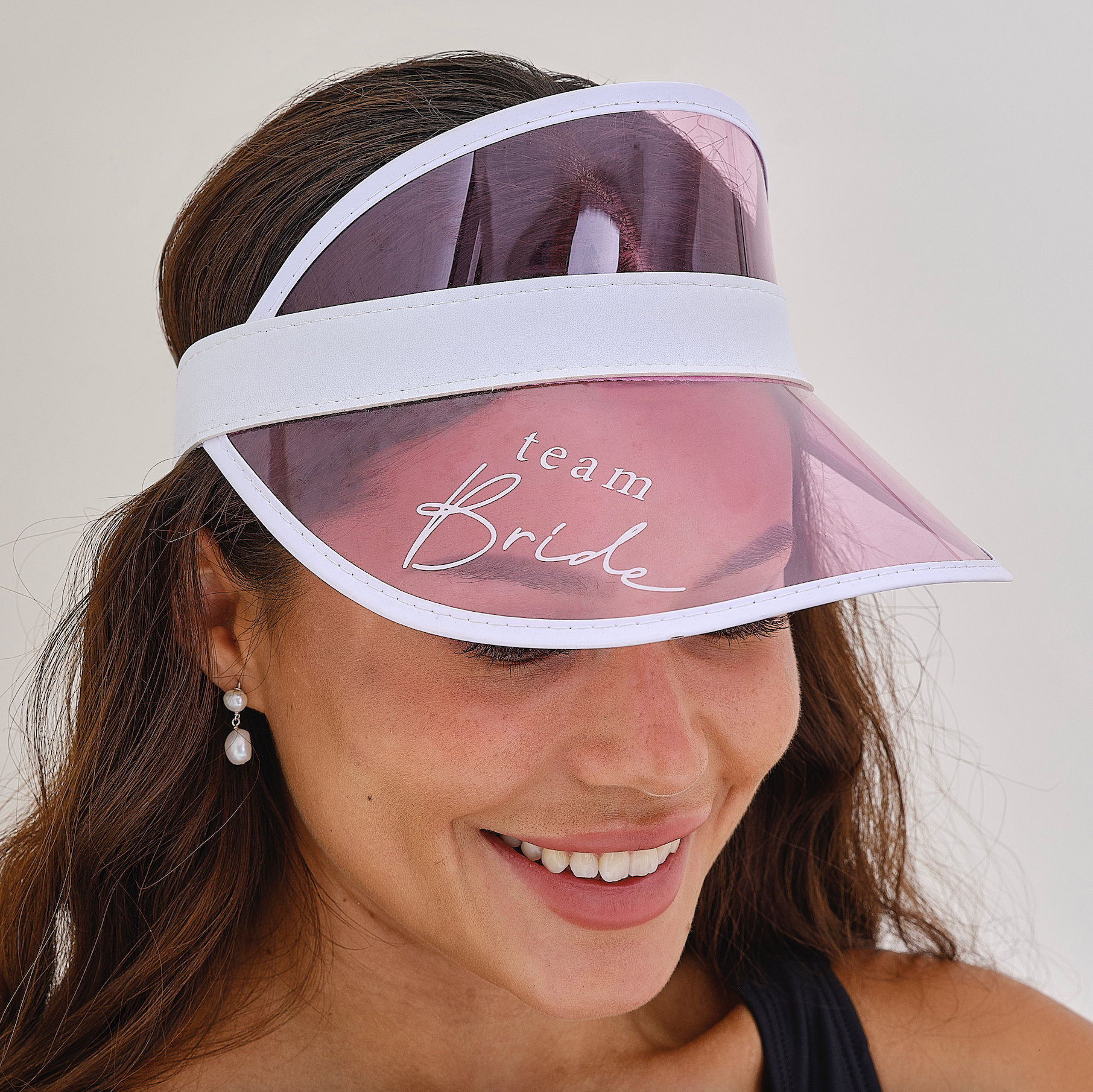 Pink Team Bride Visor Hen Party Hat