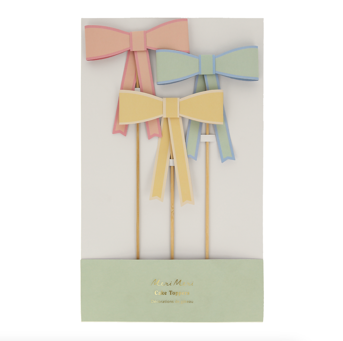 Pastel Bow Cake Toppers