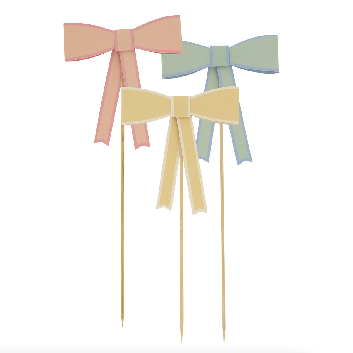 Pastel Bow Cake Toppers