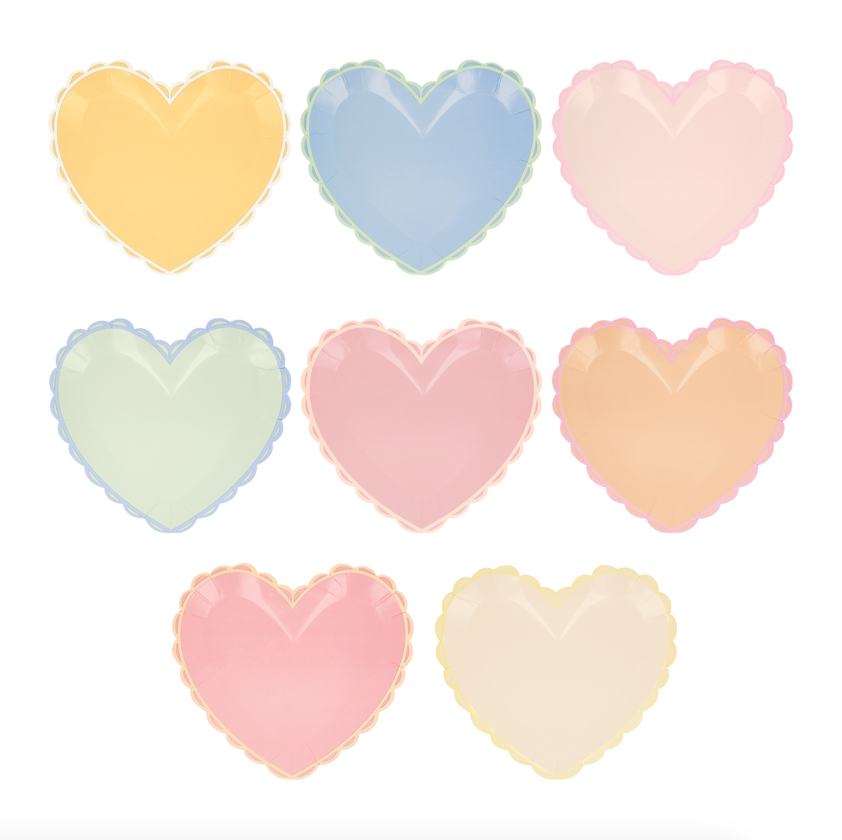 Pastel Heart Large Plates by Meri Meri