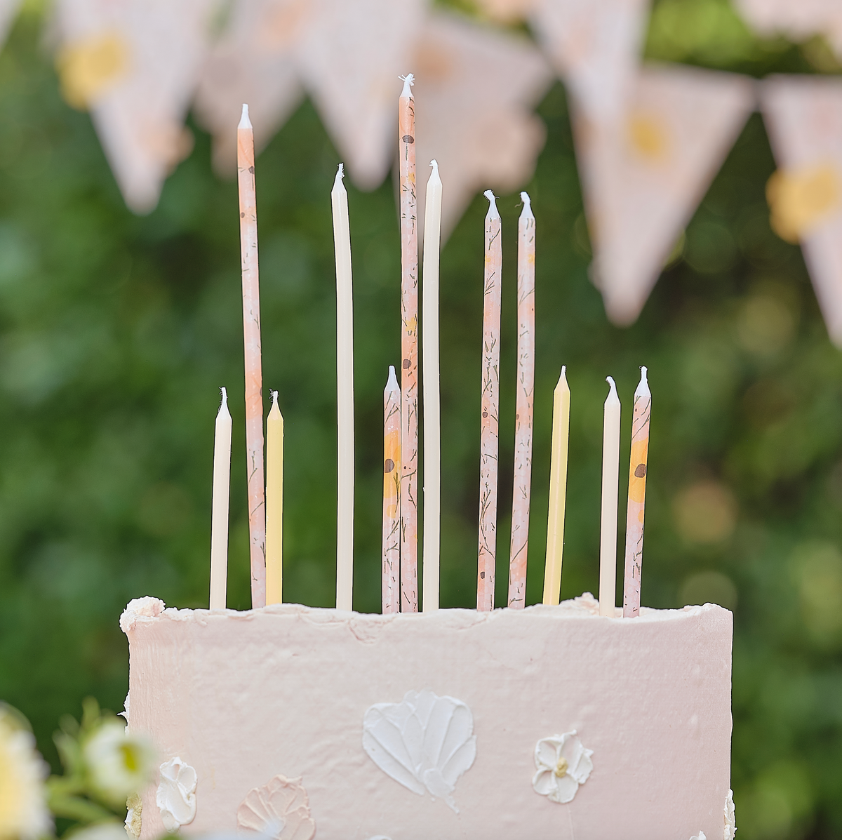 Tall Floral Birthday Candles