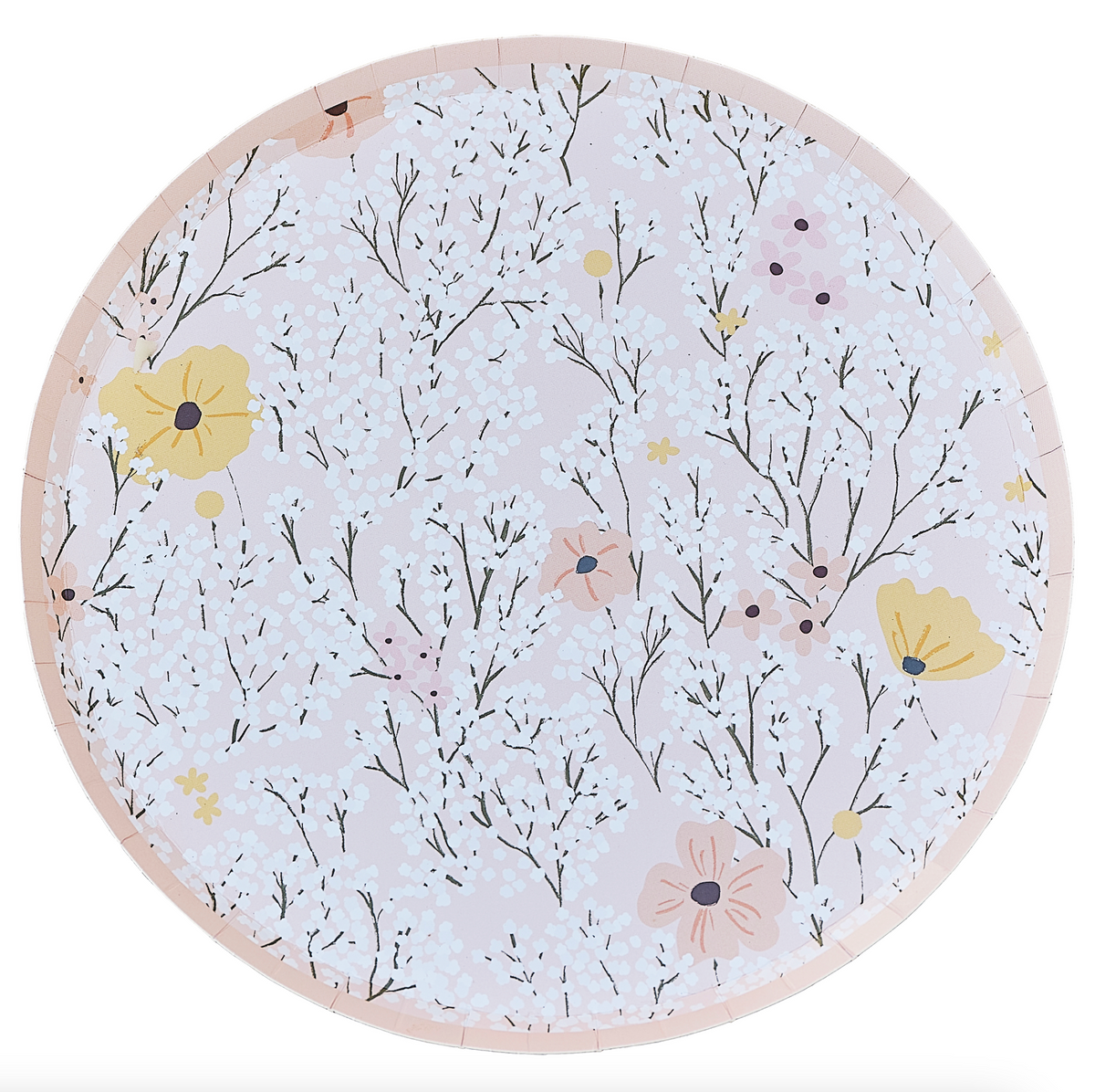 Pink Floral Paper Plates