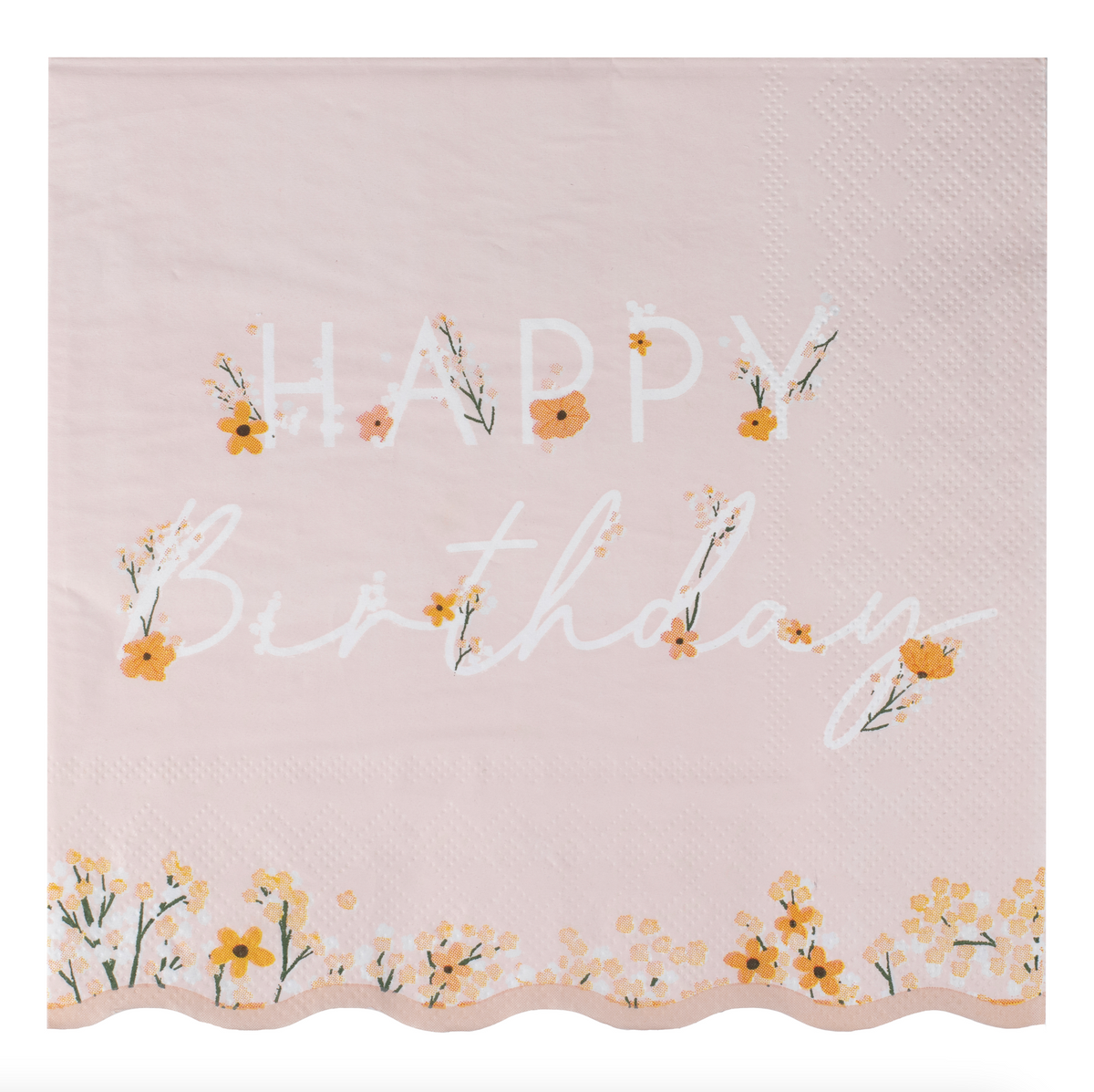 Pink Floral Birthday Napkins