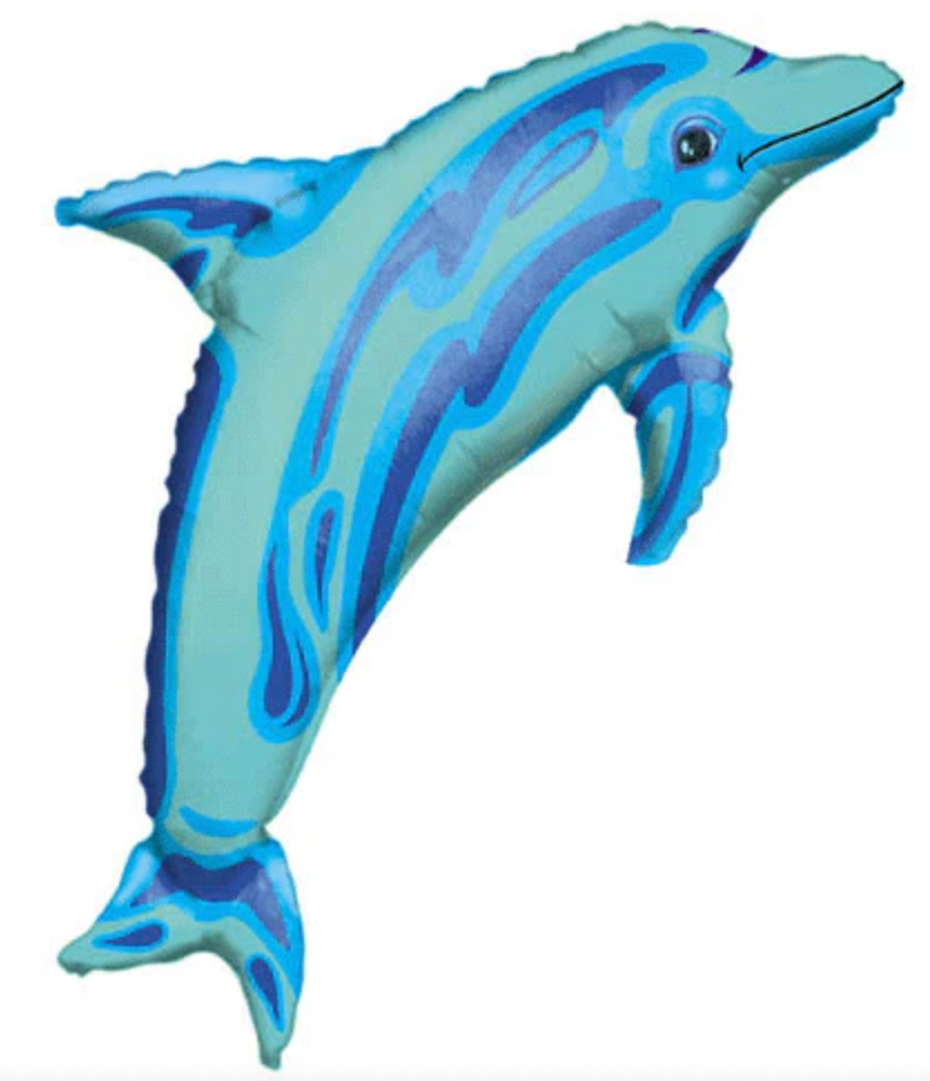 Ocean Blue Dolphin Foil Balloon