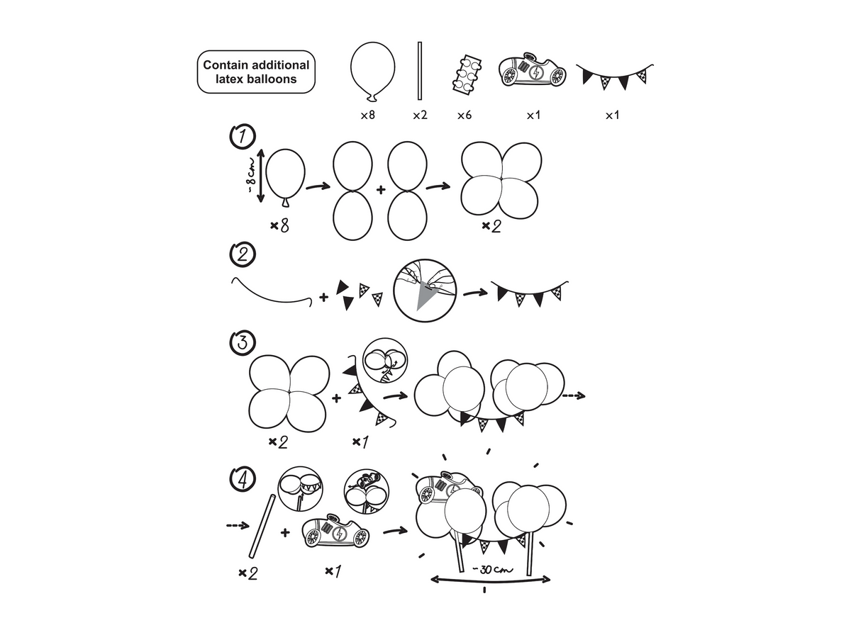 Car Cake Topper with Balloons