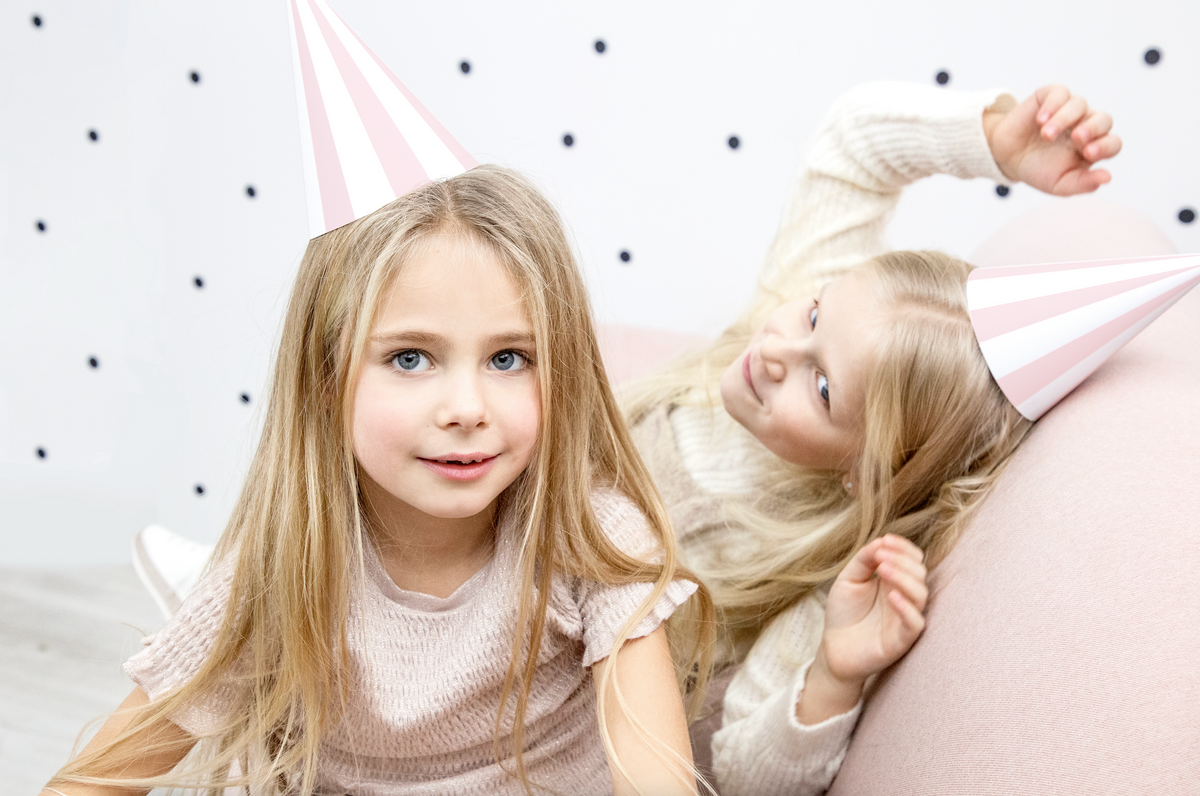 Blush Pink Striped Party Hats