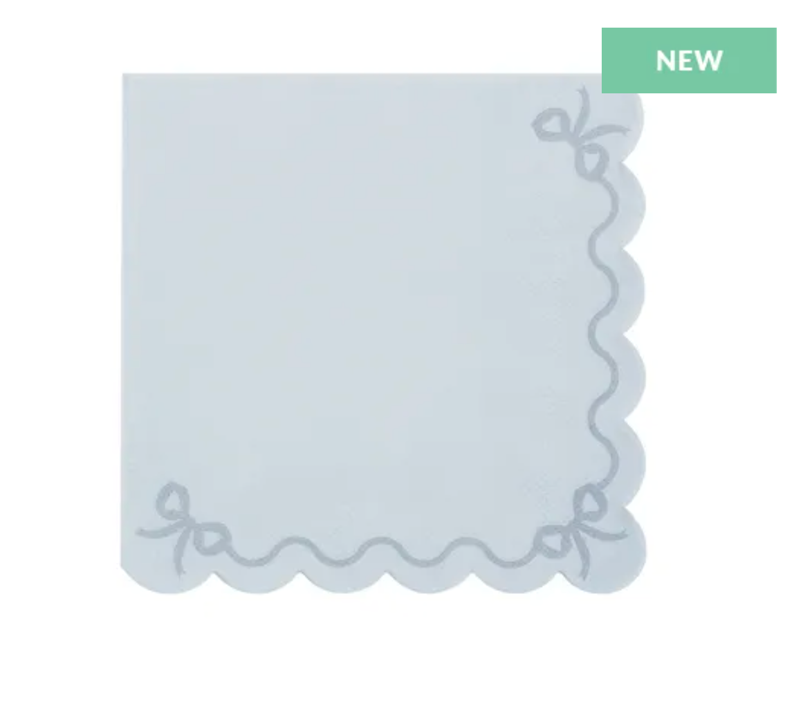 Blue Ruffled Paper Napkins