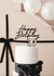 Black Happy Birthday Cake Topper