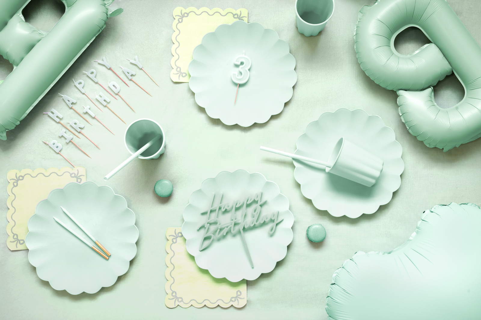 Green Ruffled Paper Napkins