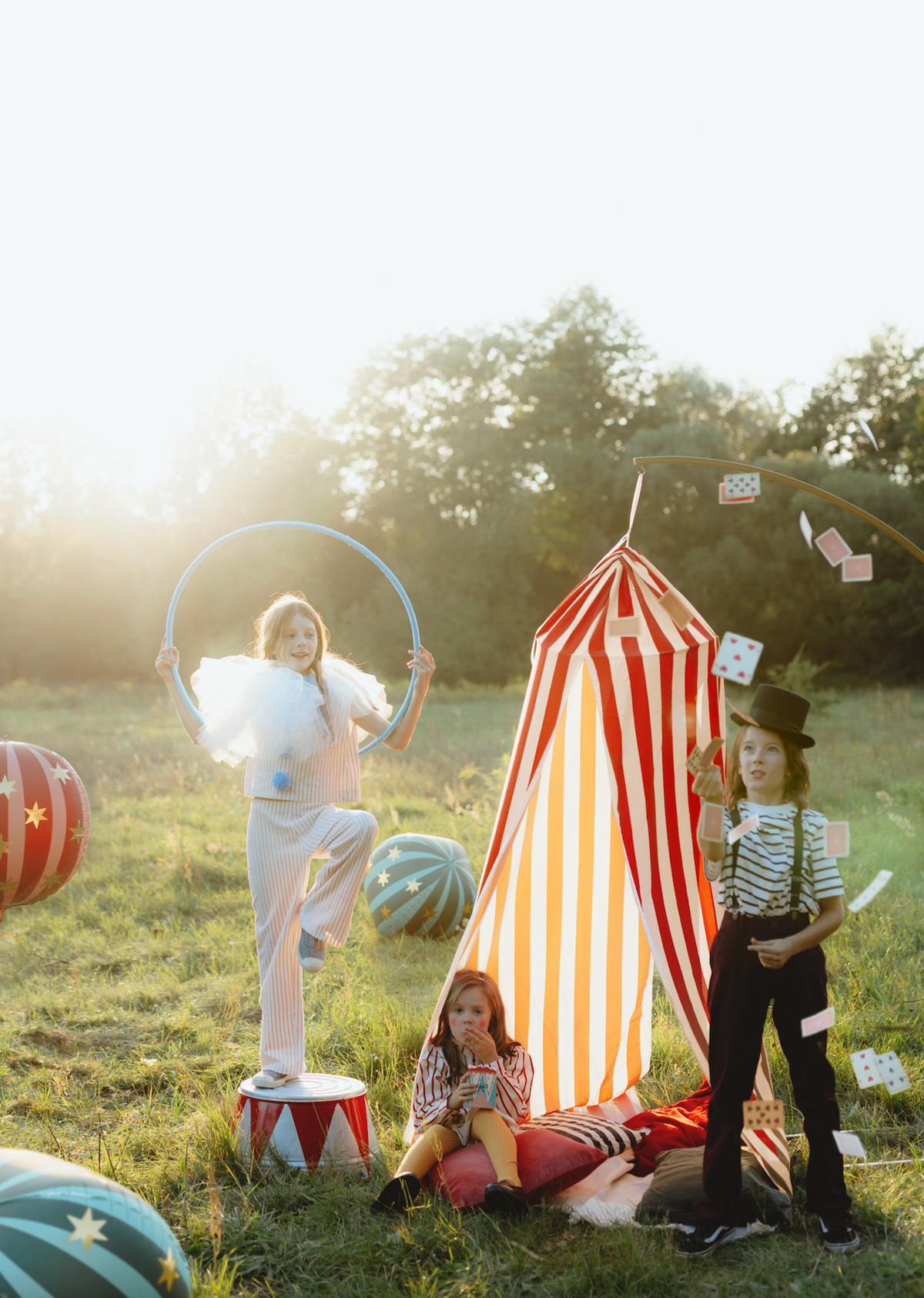 Red &amp; White Circus Decorative Canopy