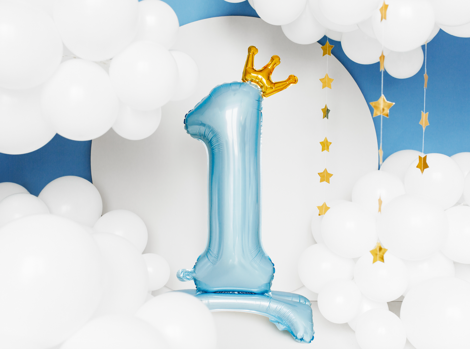 Sky Blue Standing Number 1 Foil Balloon