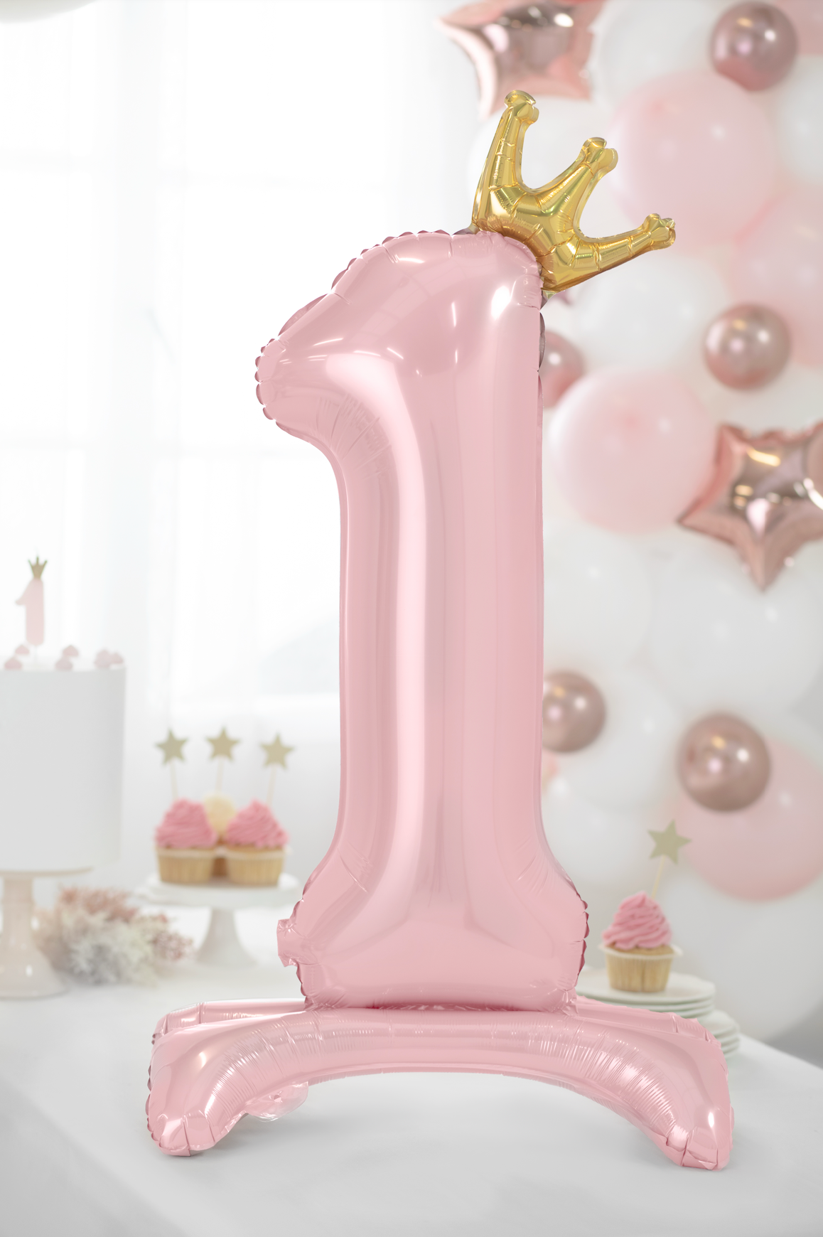 Blush Pink Standing Number 1 Foil Balloon