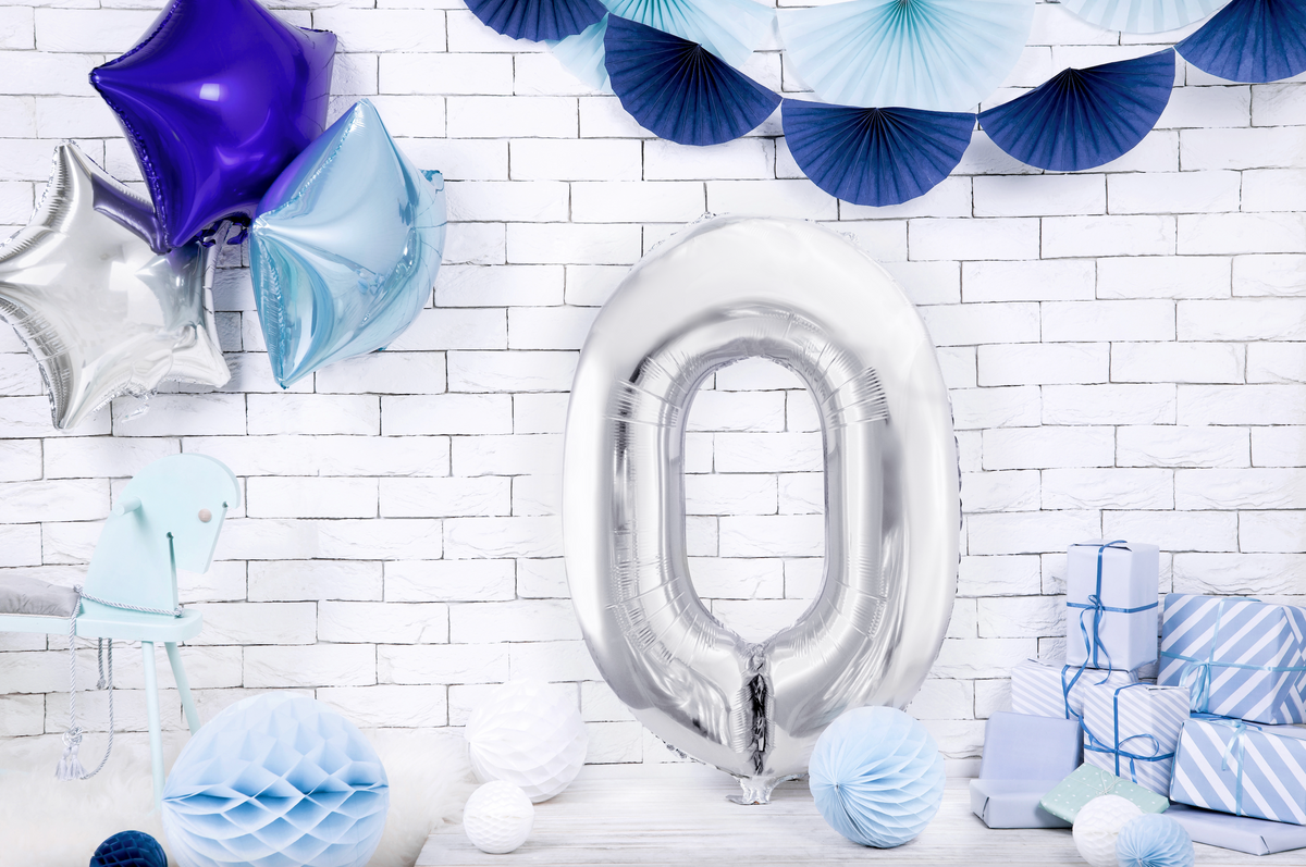 Metallic Silver Foil Balloon Number
