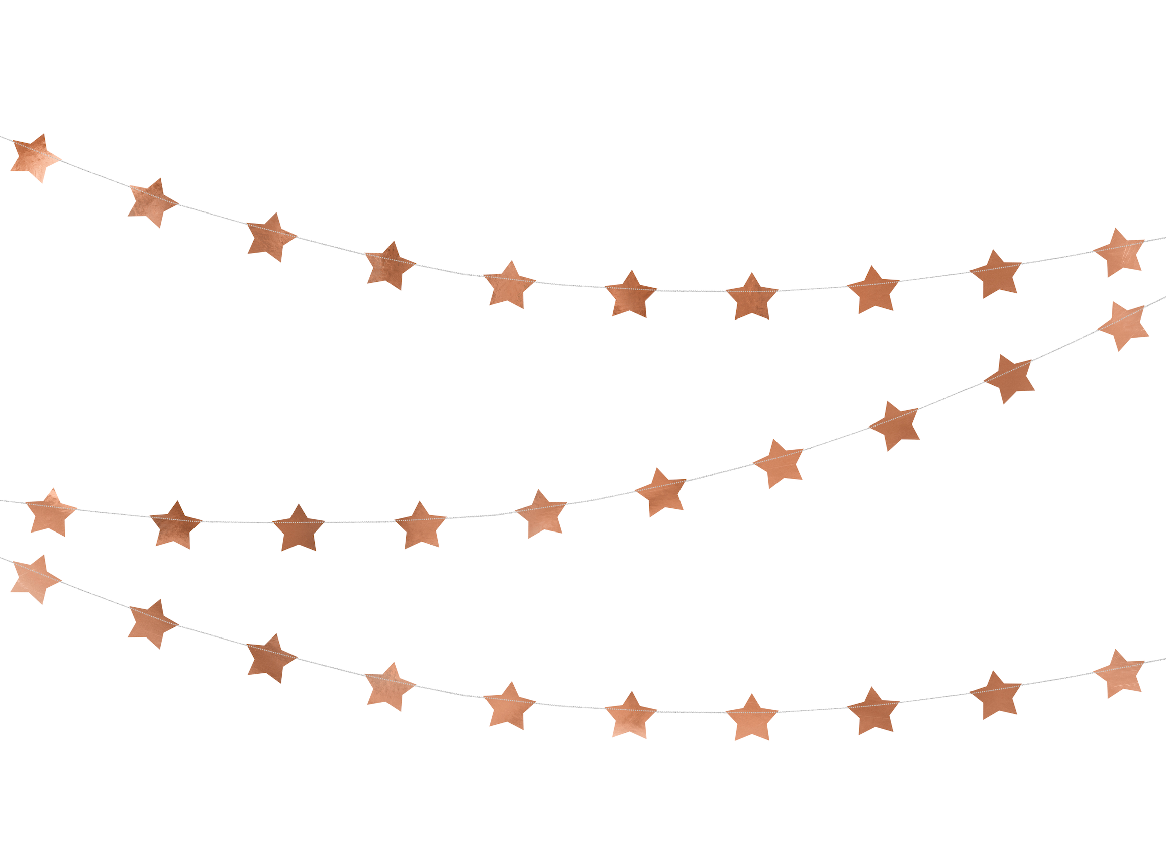 Metallic Rose Gold Star Garland