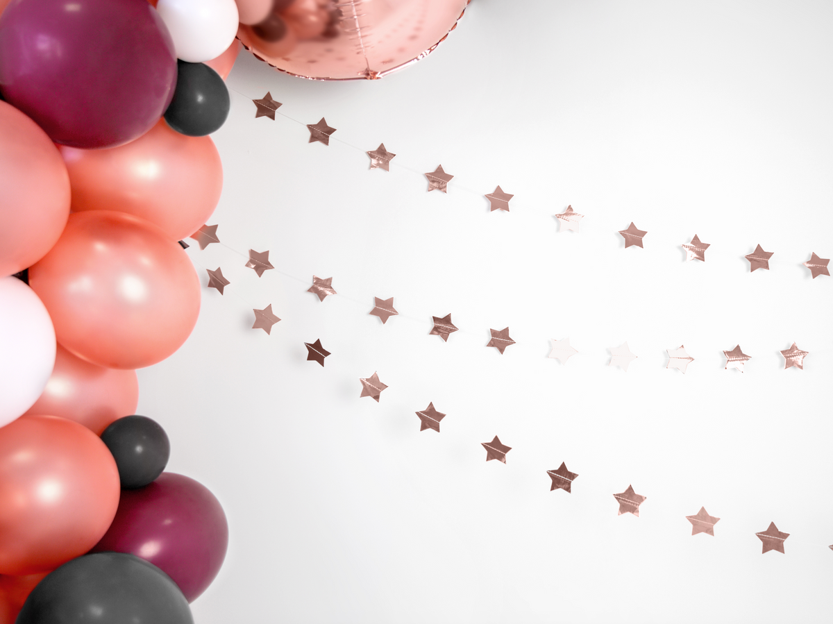 Metallic Rose Gold Star Garland
