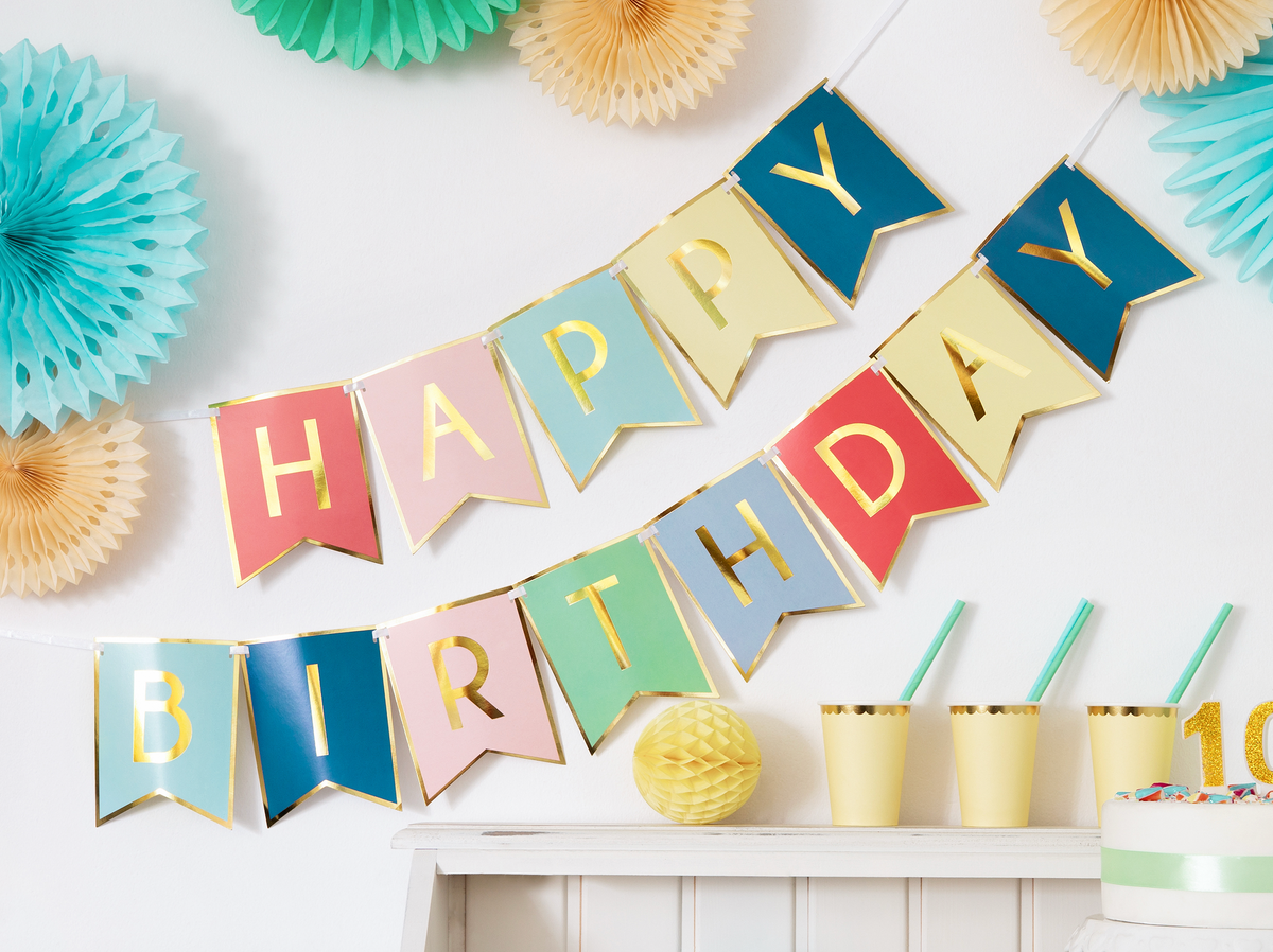 Multicolor Happy Birthday DIY Banner