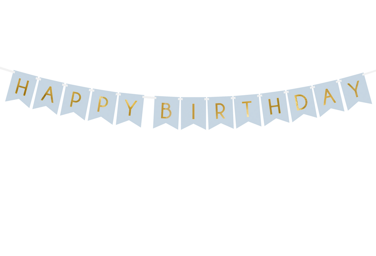 Blue Happy Birthday DIY Banner
