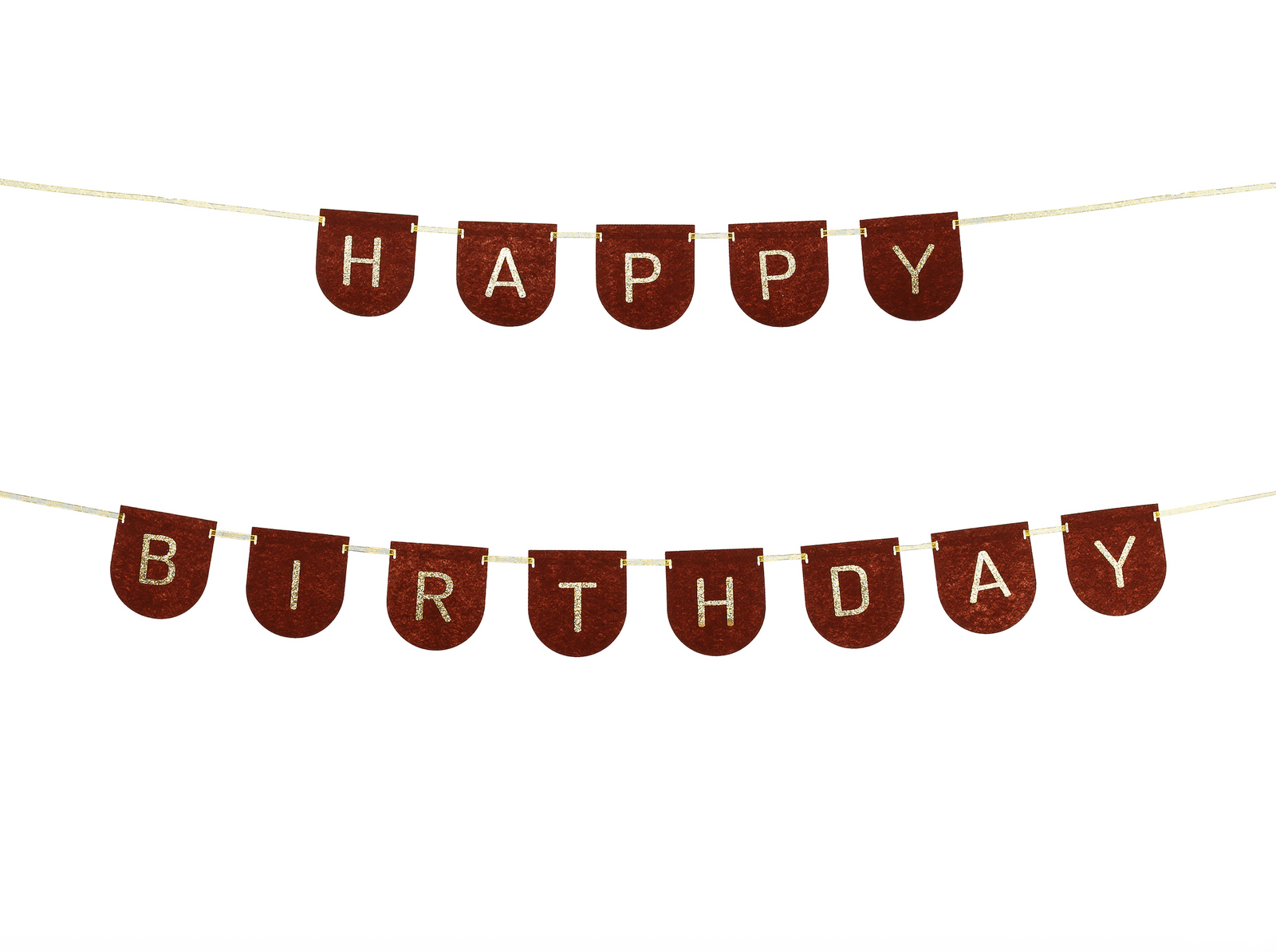 Happy Birthday Felt Brown Banner