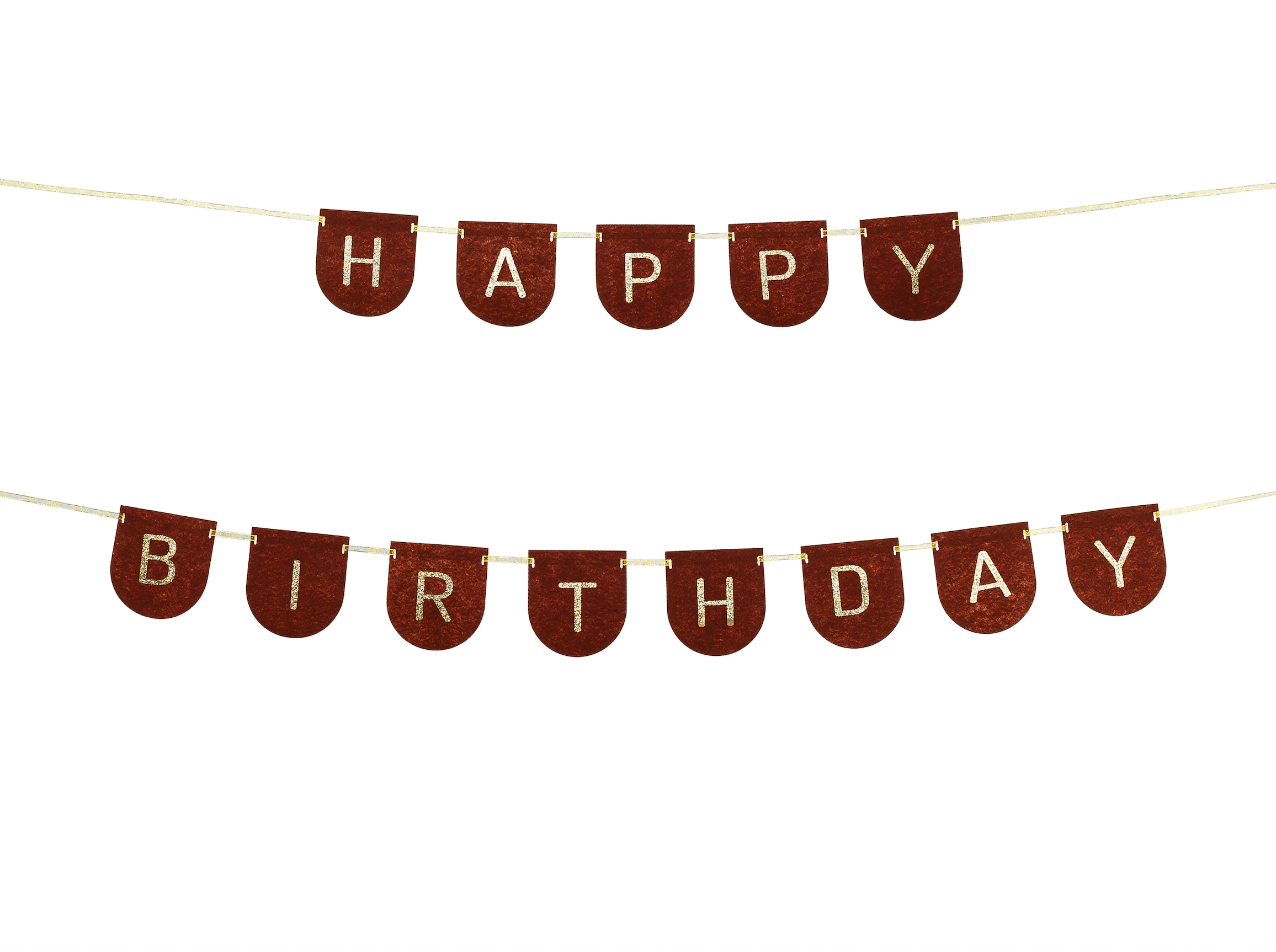 Happy Birthday Felt Brown Banner