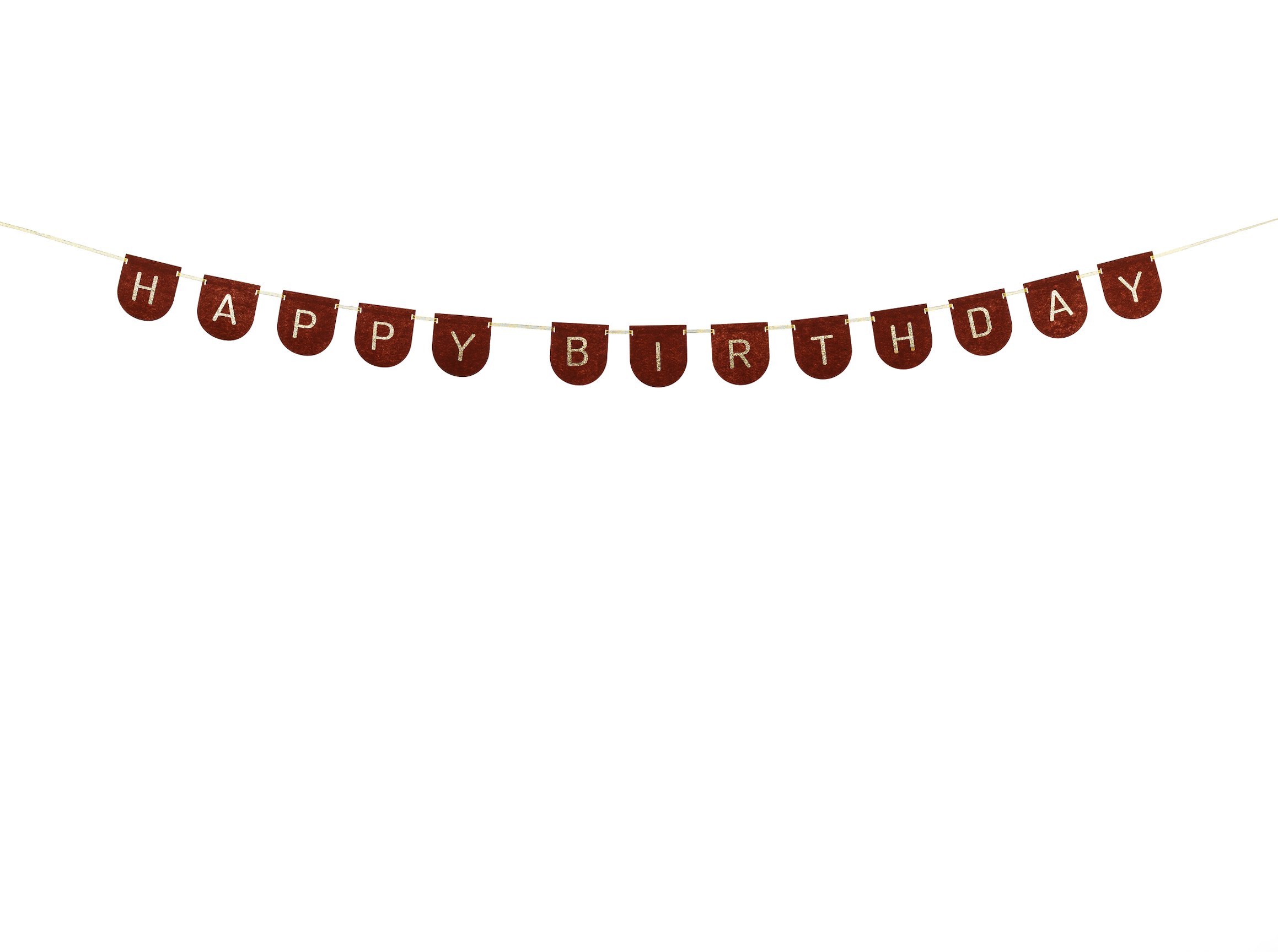 Happy Birthday Felt Brown Banner