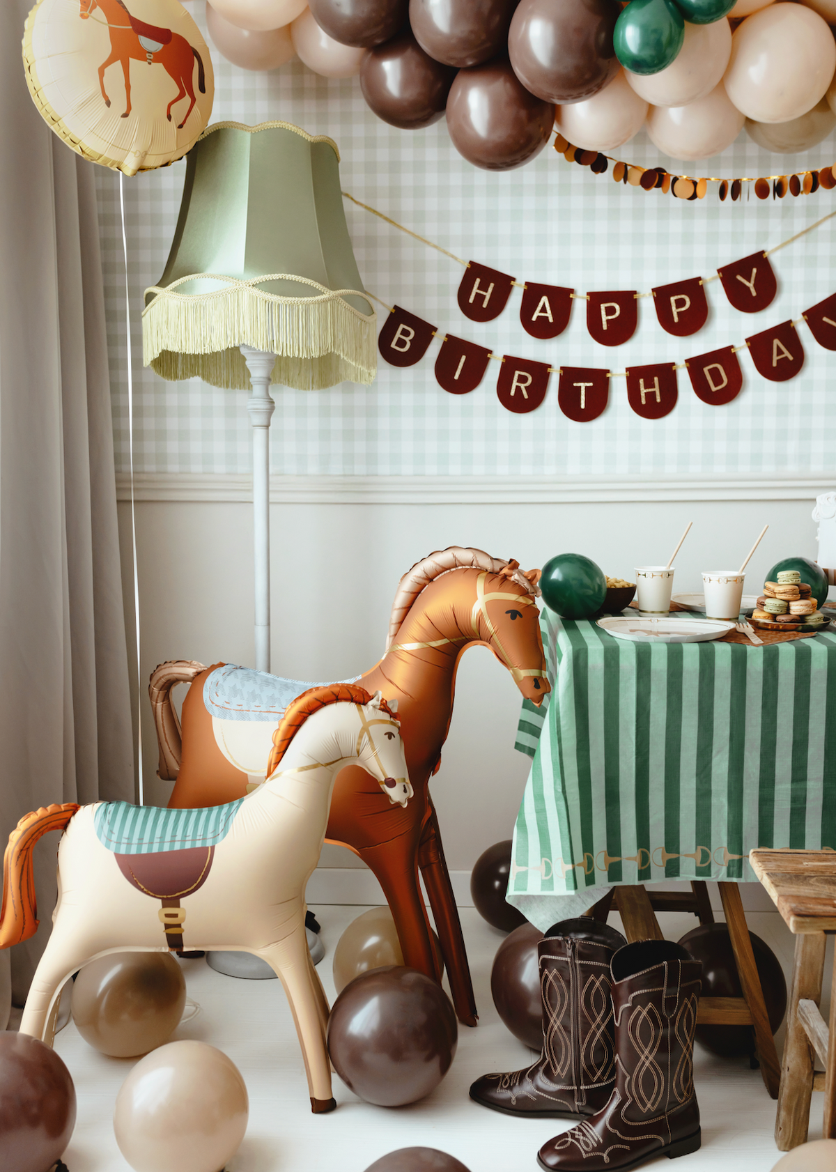 Large Standing Brown Horse Foil Balloon