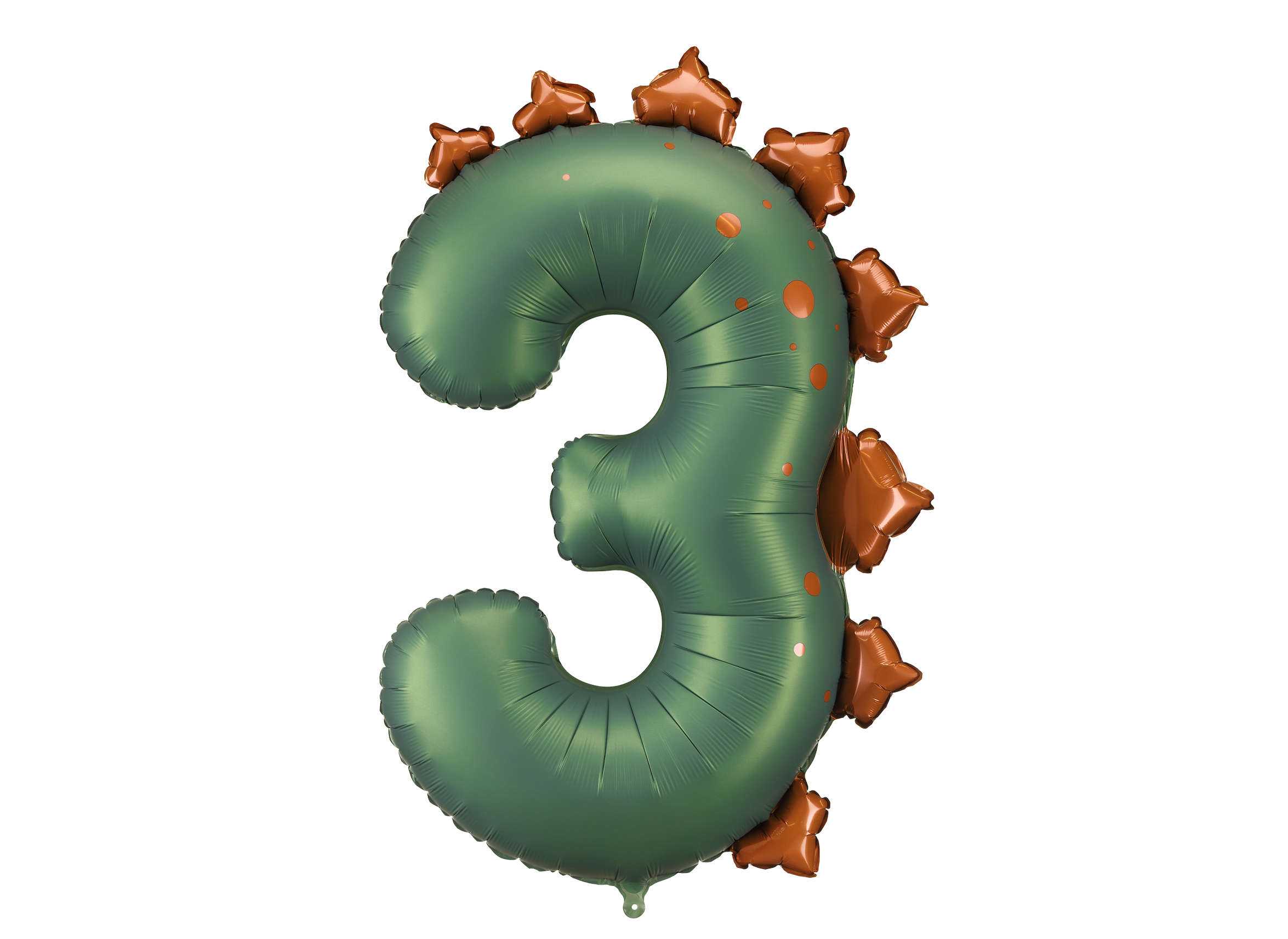 Dark Green Number 3 Dinosaur Foil Balloon