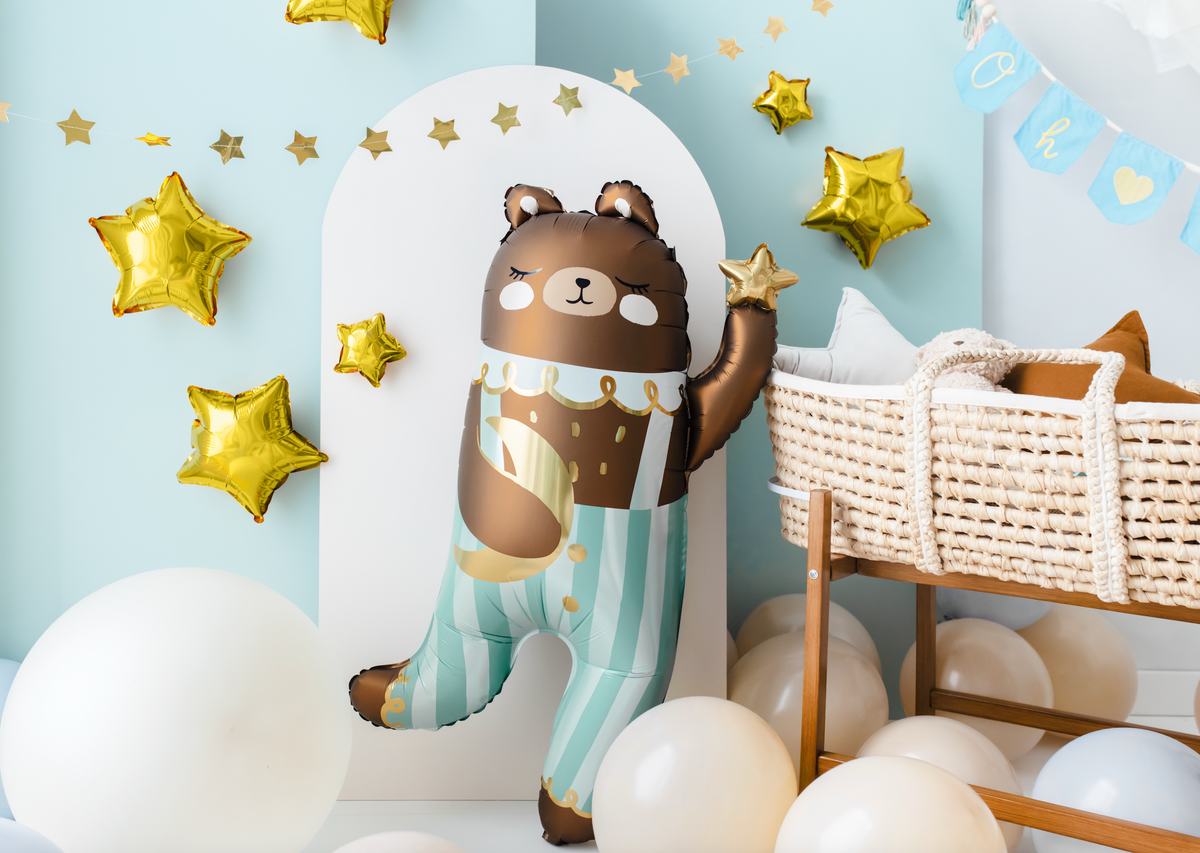 Little Star Teddy Bear Foil Balloon