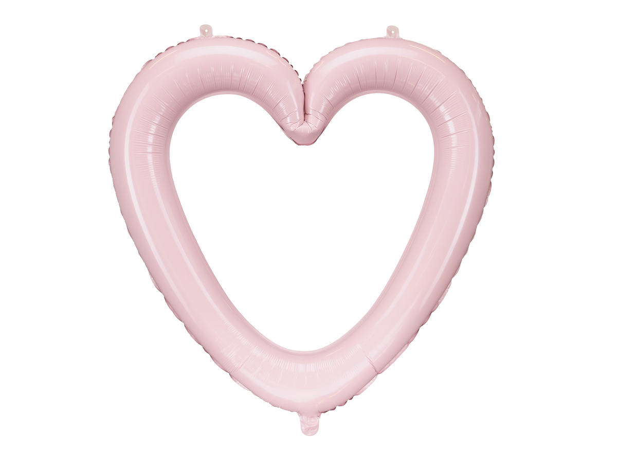 Blush Pink Open Heart Foil Balloon Frame