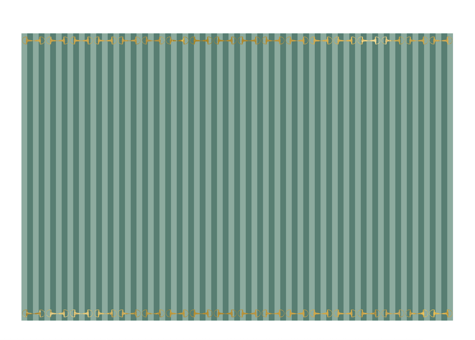 Green Striped Gold Stirrup Tablecloth