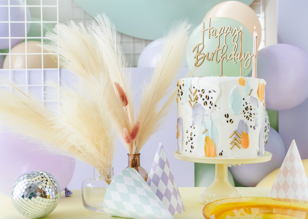Happy Birthday Wooden Cake Topper
