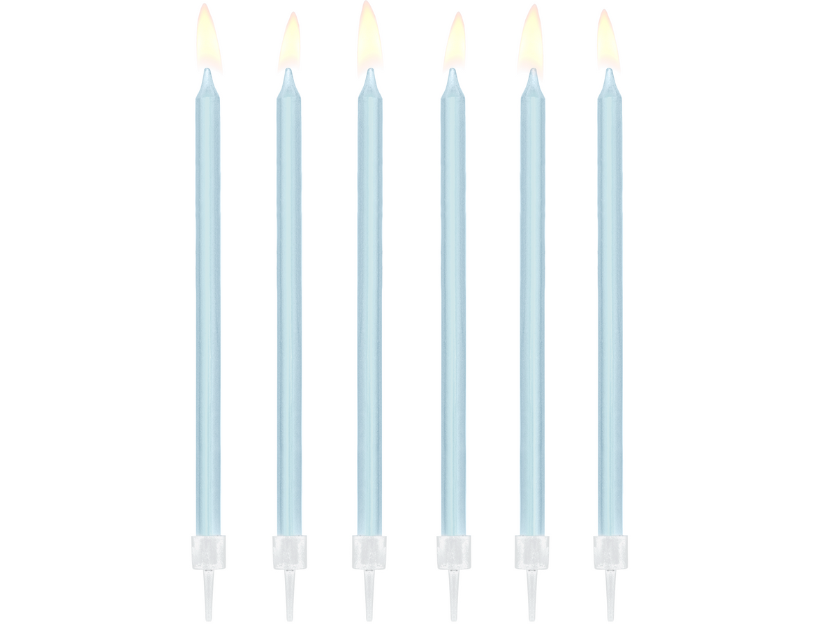 Tall Light Blue Birthday Candles