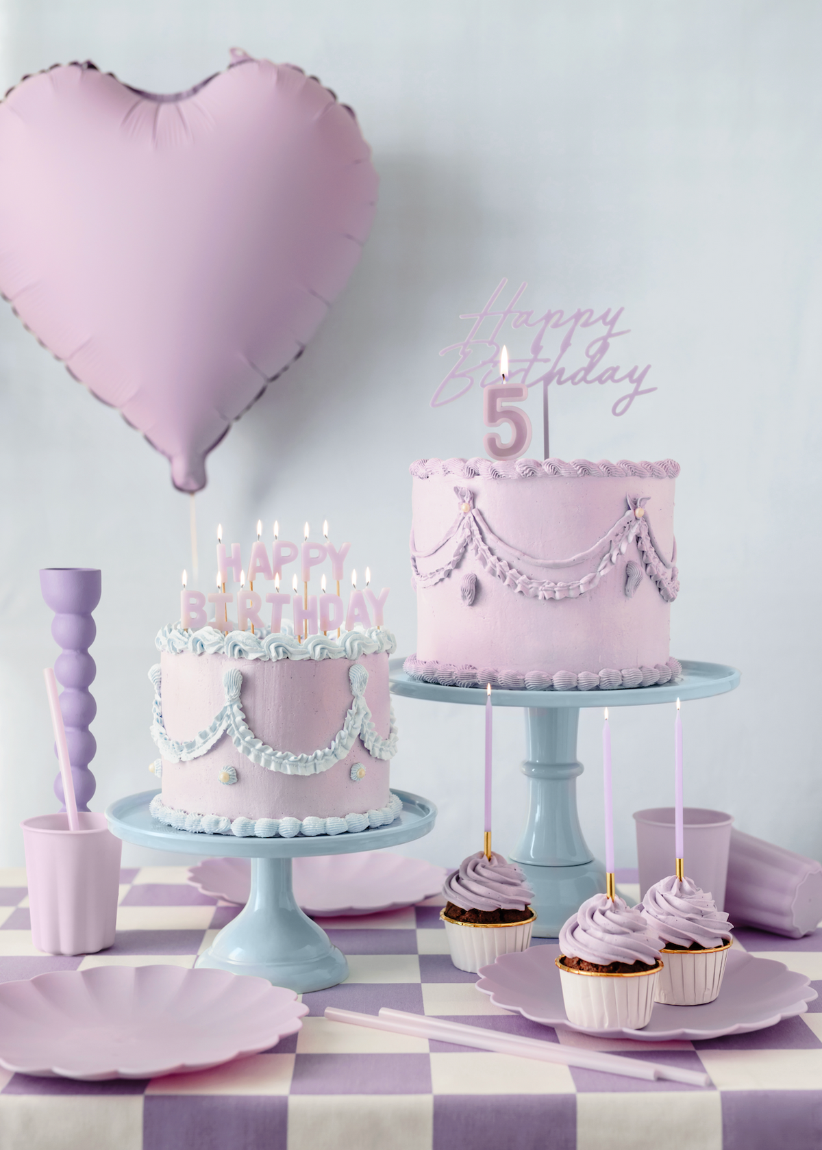 Tall Violet Birthday Candles