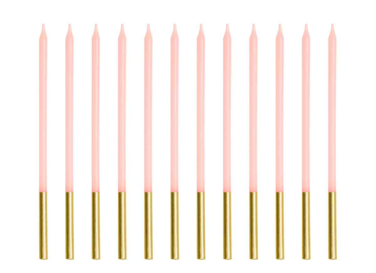 Tall Pink Birthday Candles