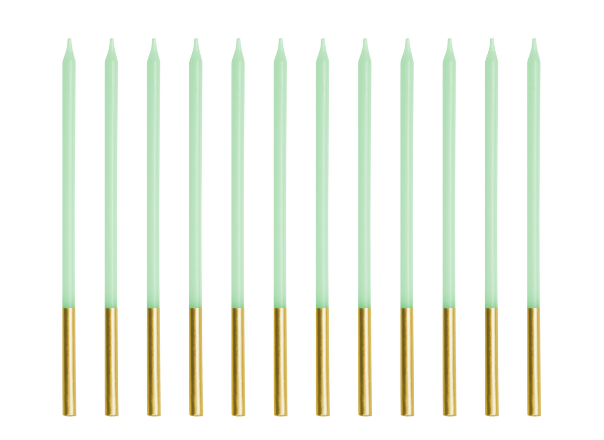 Tall Mint Birthday Candles