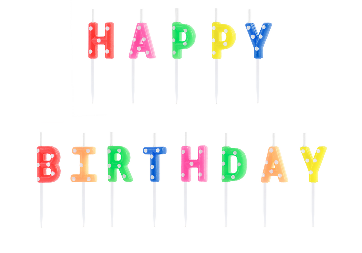 Happy Birthday Polka Dots Candles