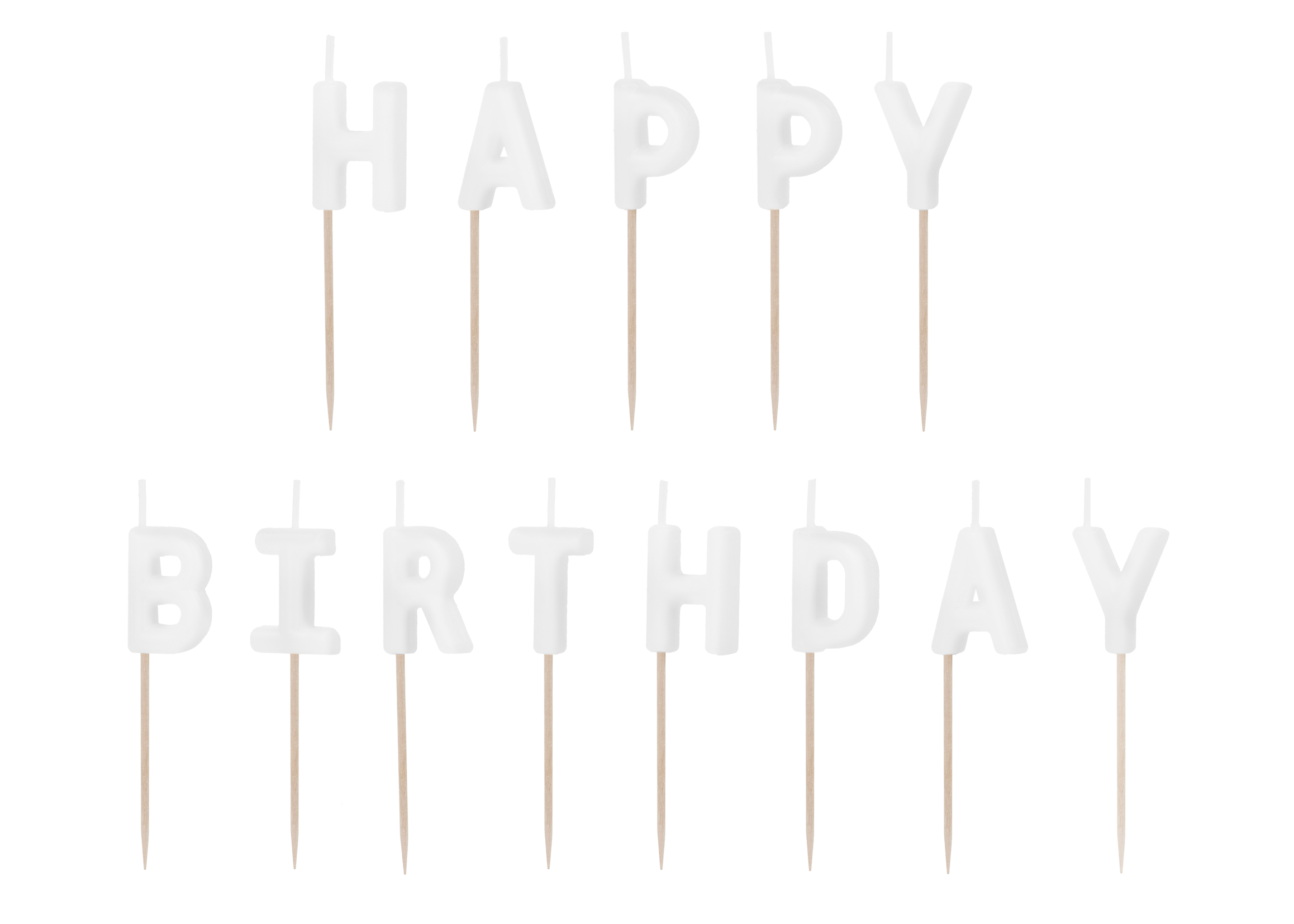 Happy Birthday White Candles