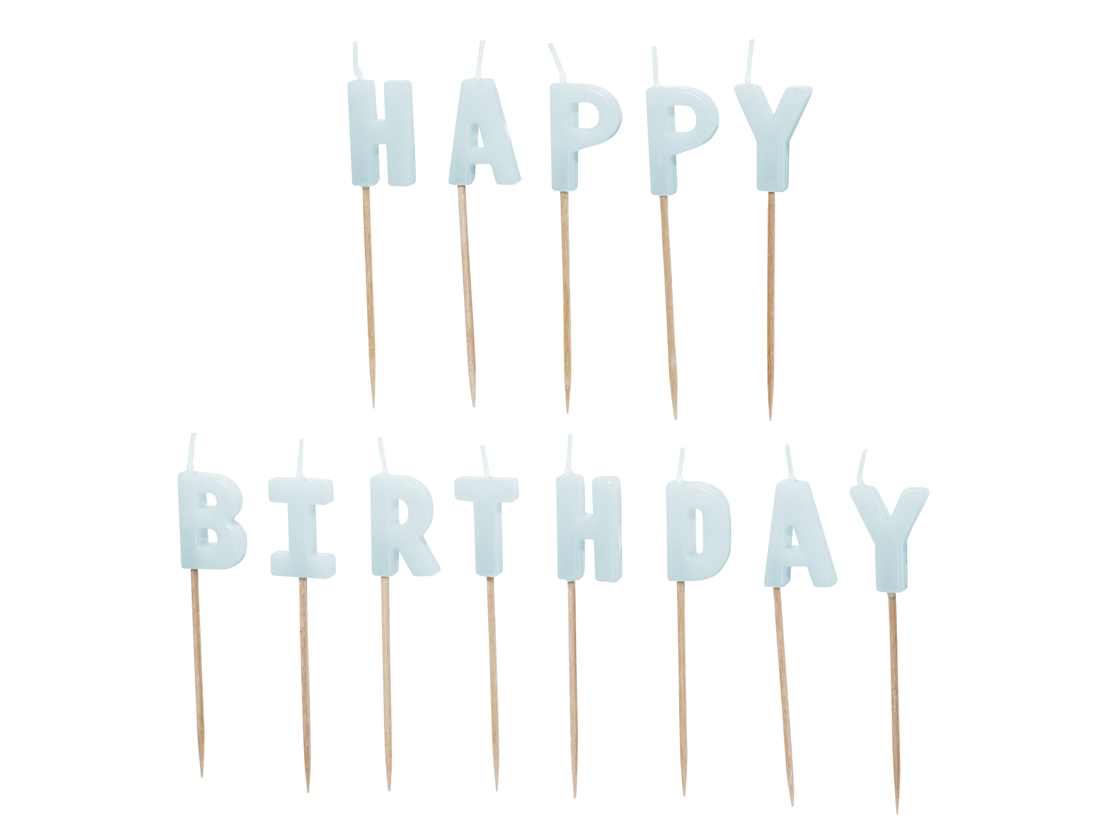 Happy Birthday Light Blue Candles