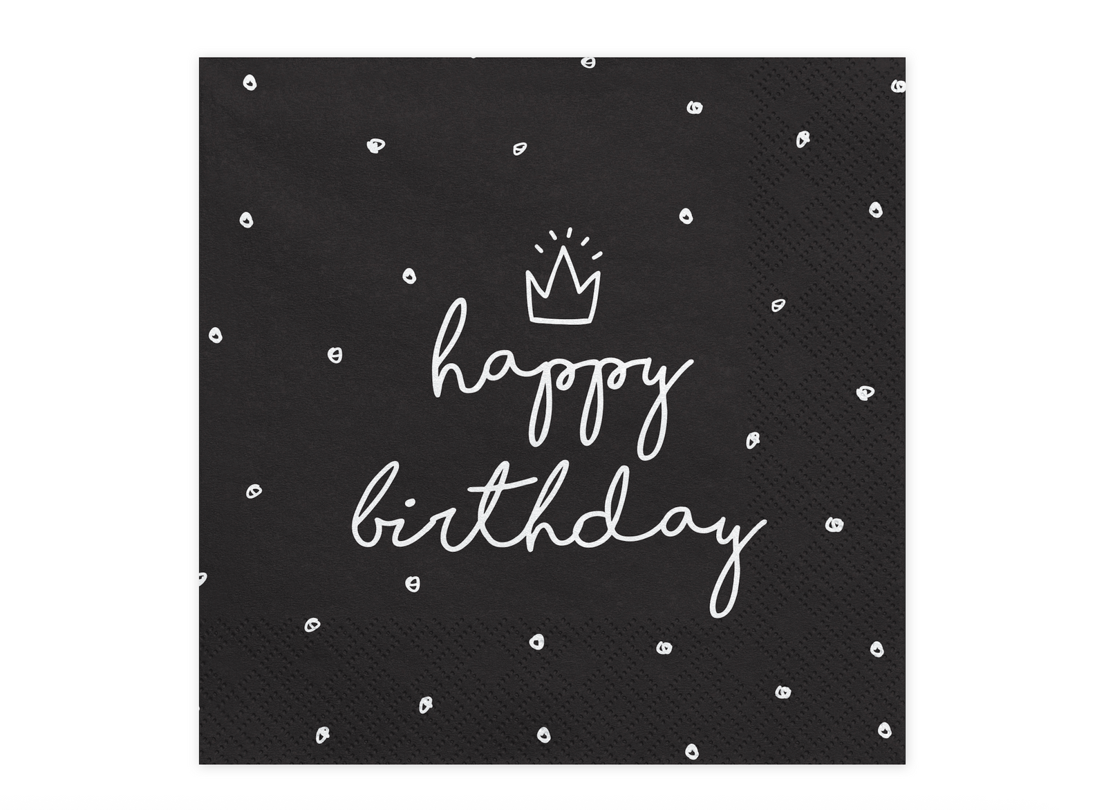 Happy Birthday Black Paper Napkins