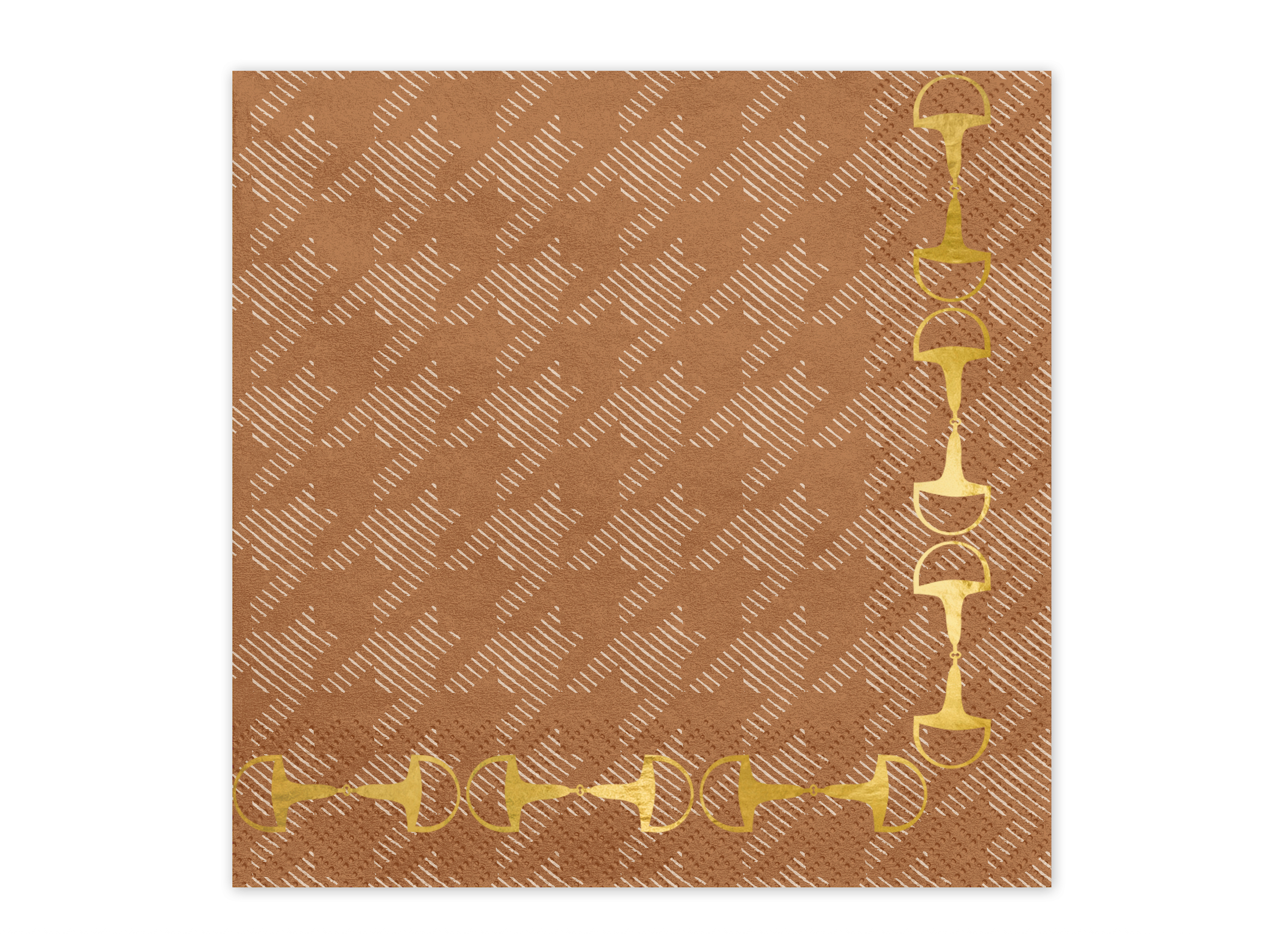 Houndstooth Gold Stirrup Paper Napkins