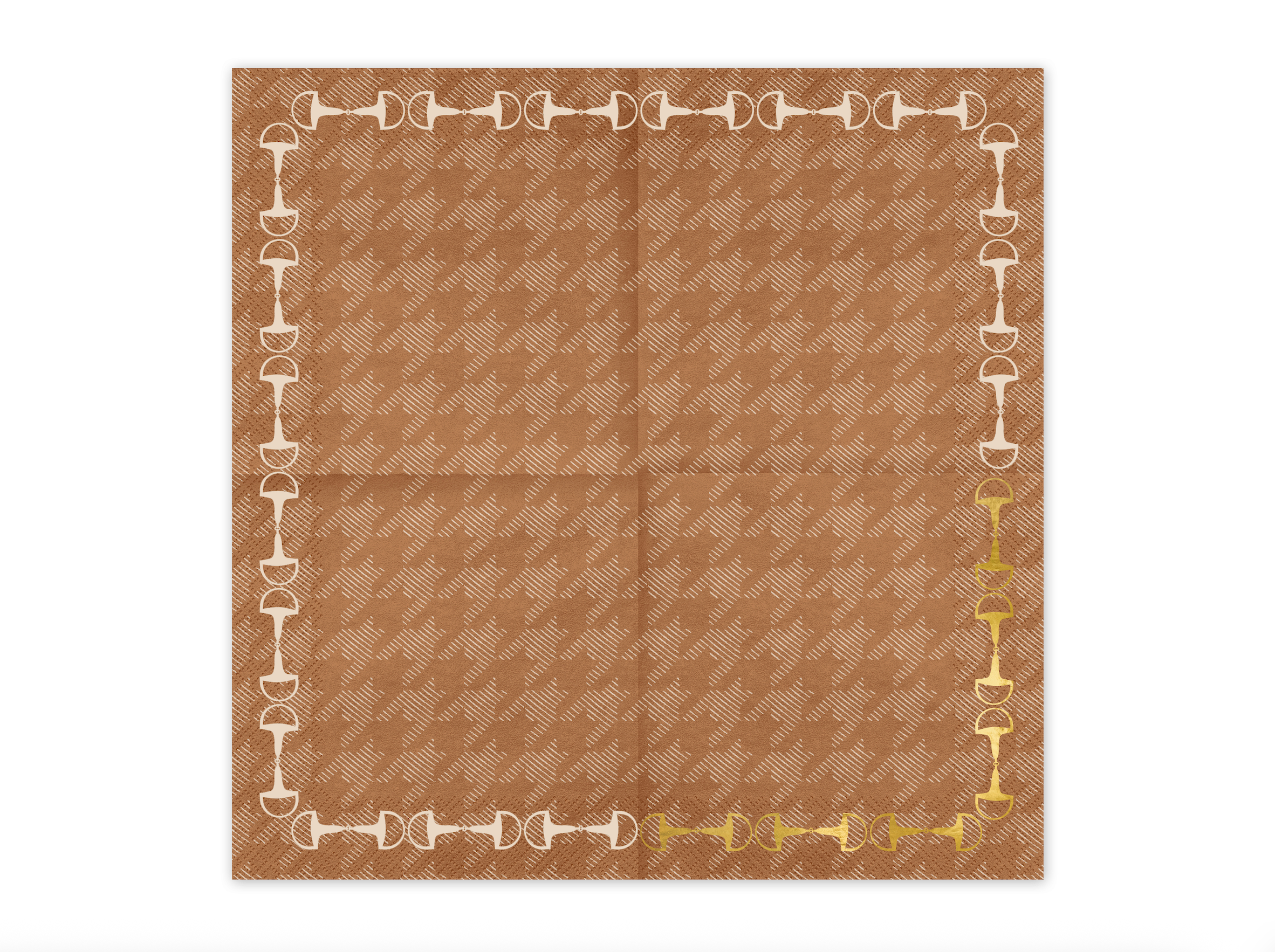 Houndstooth Gold Stirrup Paper Napkins
