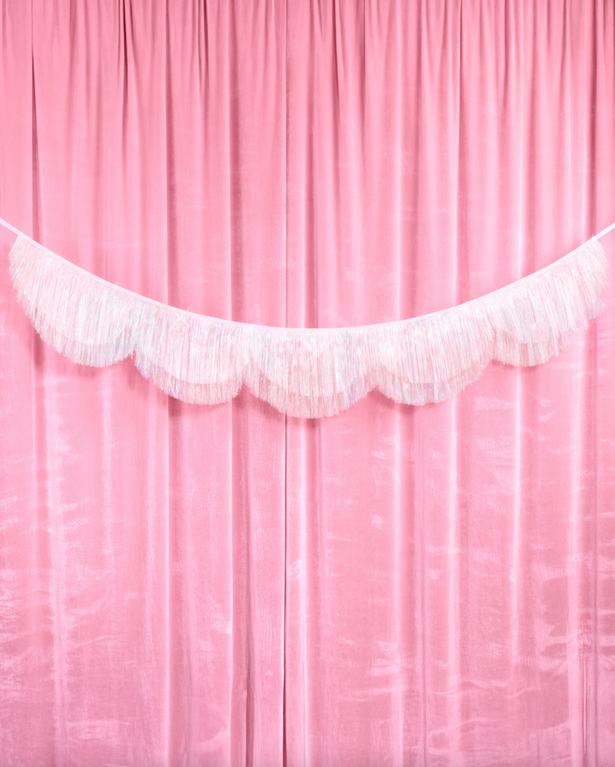 Iridescent Scallop Fringe Banner