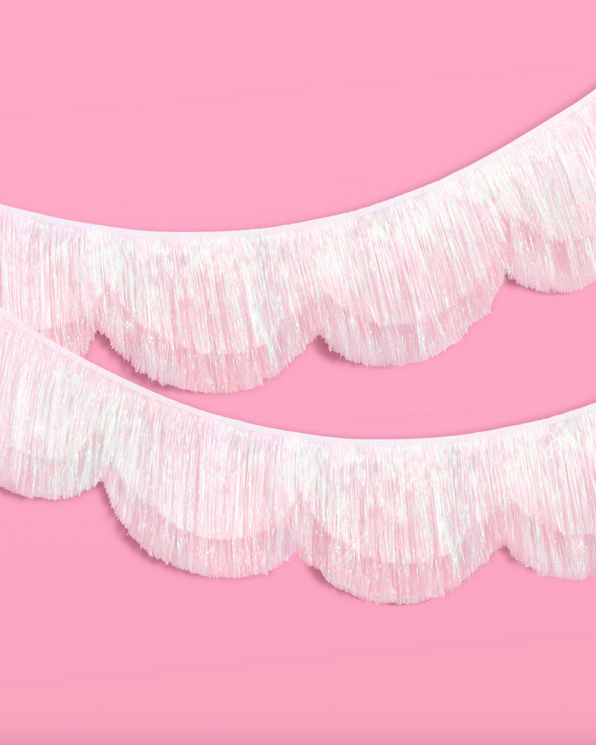 Iridescent Scallop Fringe Banner
