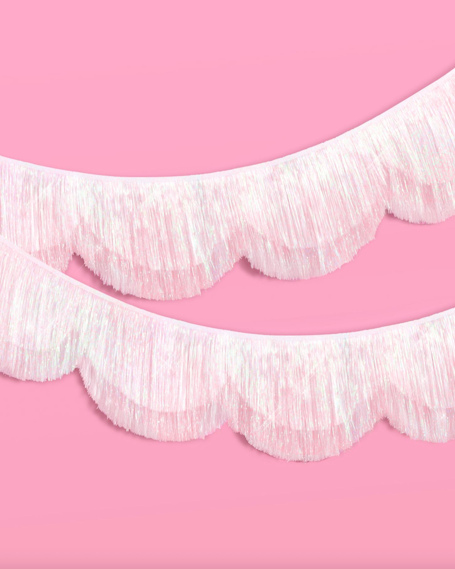 Iridescent Scallop Fringe Banner